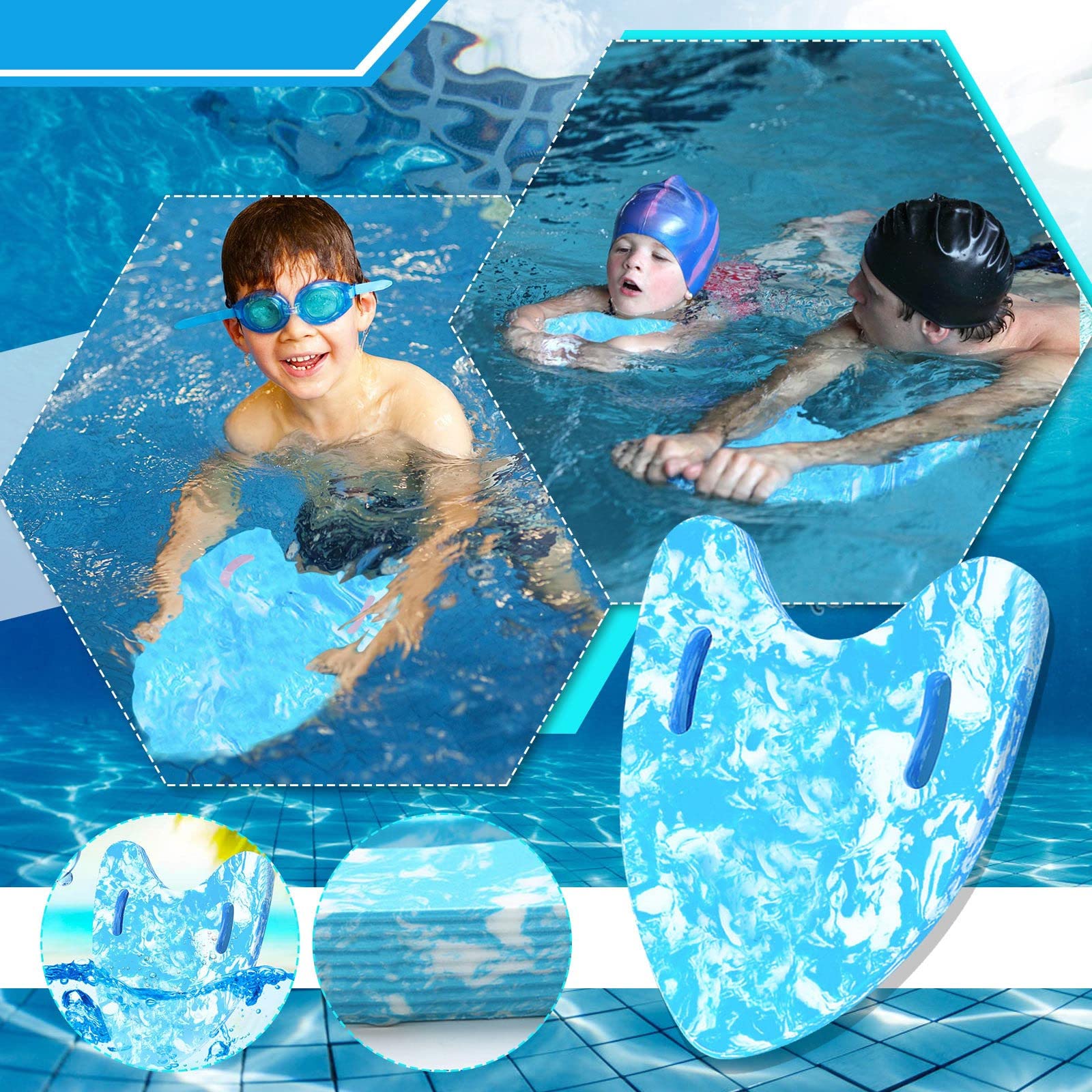 **Inflatable Baby Swim Float - Kickboard for Kids & Adults, Pool Training Aid, Blue One Size - Perfect for Swimming Lessons, Water Safety & Family Fun**