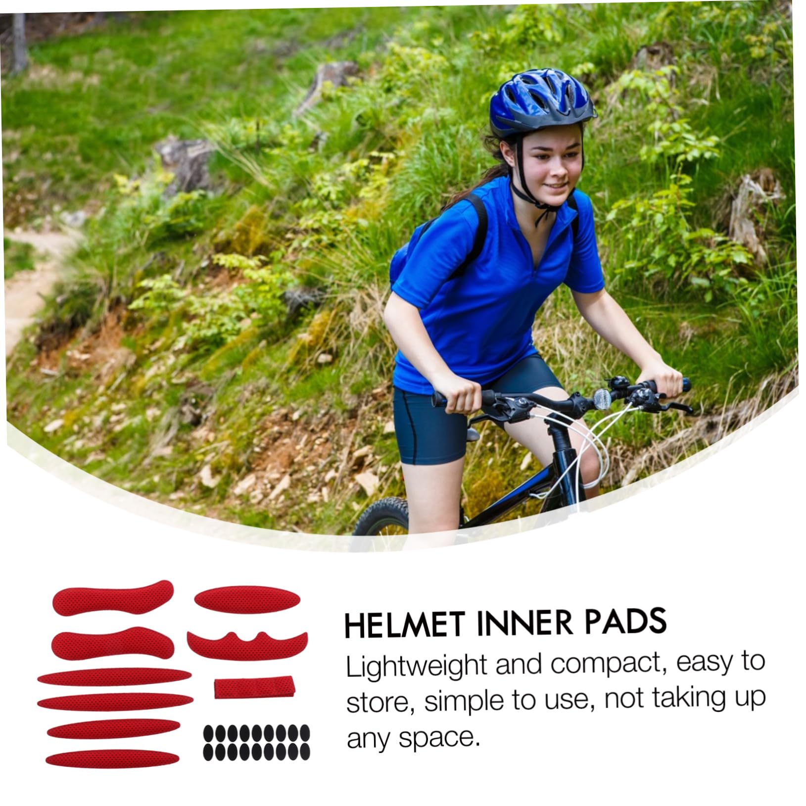 VANZACK 6 Sets Bike Helmet Pads - Safety Helmet Inner Padding & Shock Absorbing Foam Pads for Cycling Helmets - Perfect for Mountain Biking, Road Cycling & Commuting Protection