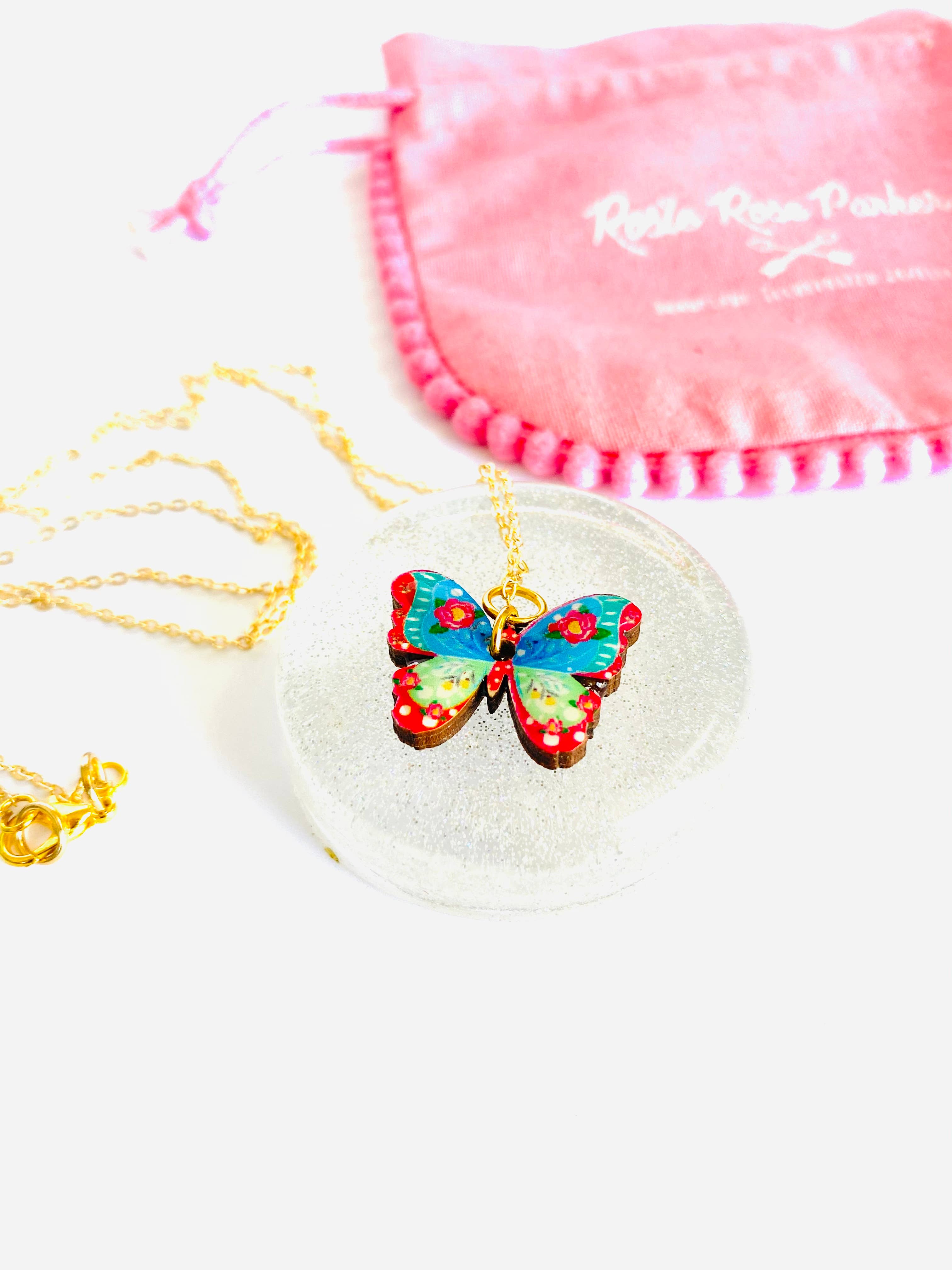 Elegant Butterfly Pendant Necklace in 14K Gold Chain - Perfect for Women's Everyday Wear & Gift Giving | Rosie Rose Parker