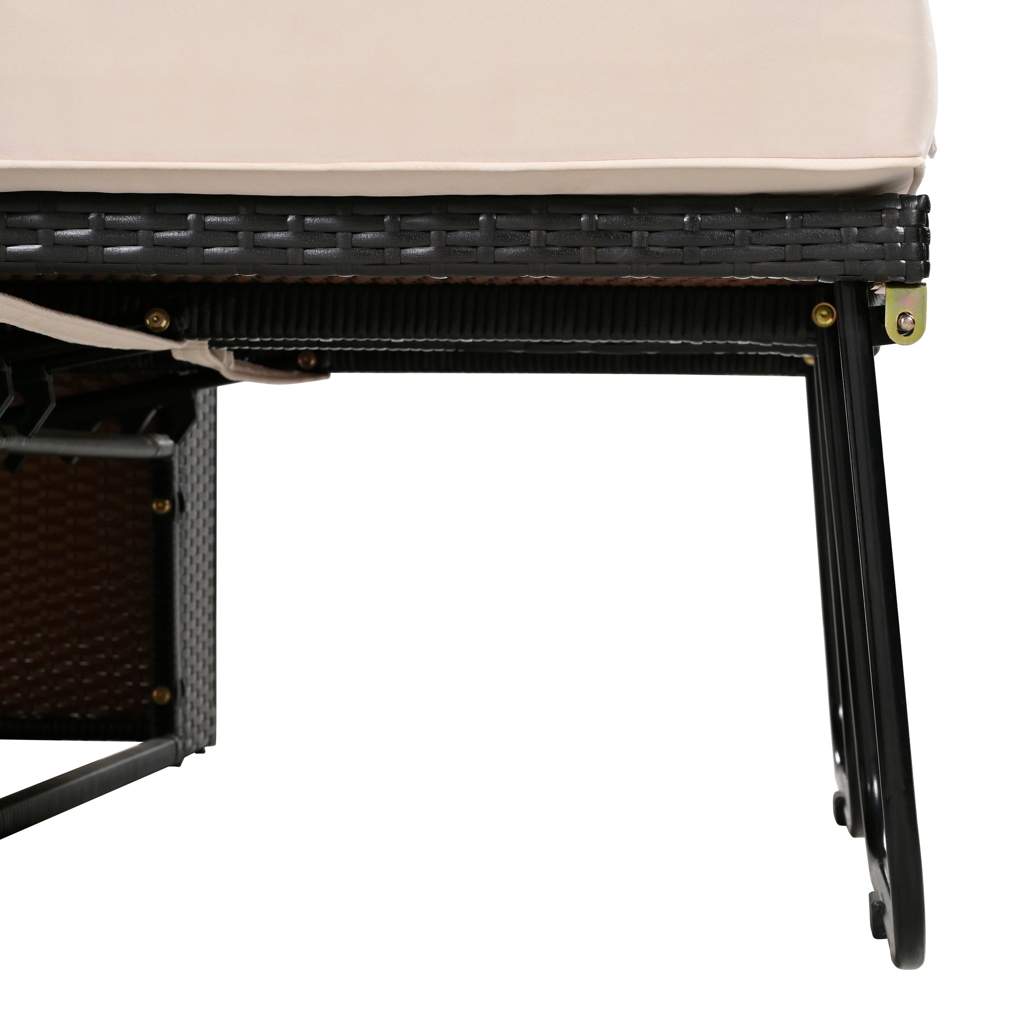 2-Piece Outdoor Rattan Daybed with 5 Adjustable Positions - Patio Loveseat Sofa Set for Poolside, Garden, or Backyard Relaxation