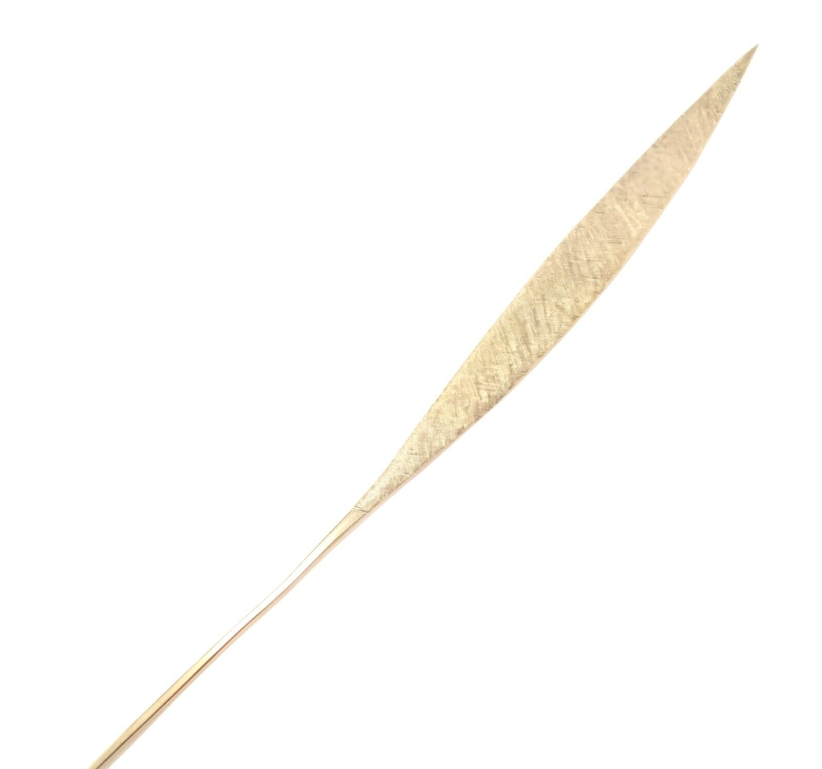Vintage Authentic Cartier Dinh Van 18k Yellow Gold Long Quill Brooch Pin - Rare Collectible Jewelry for Special Occasions & Vintage Fashion