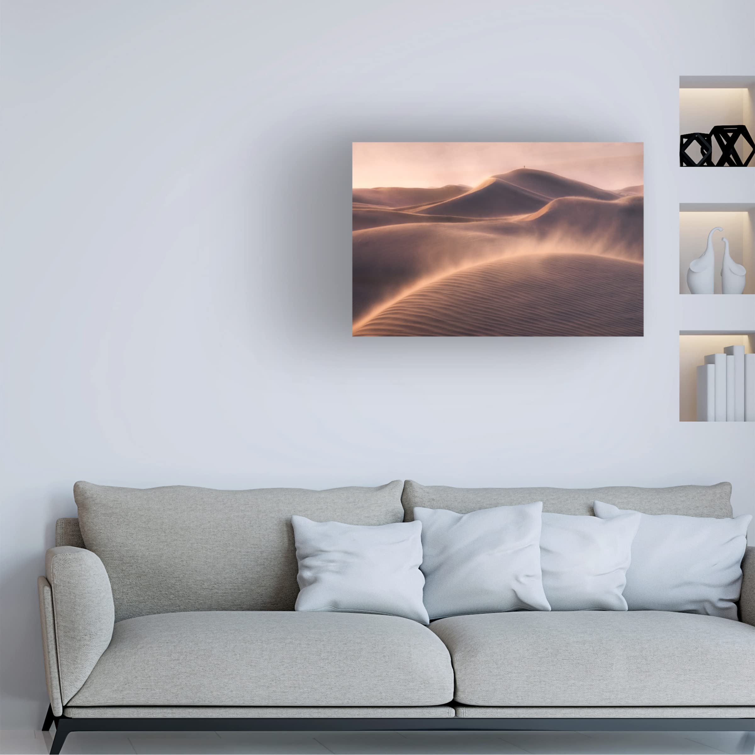 Trademark Fine Art 'Viento De Arena' Canvas Wall Art Print by Inigo Cia - Desert Wind Landscape Painting for Living Room, Bedroom & Office Decor
