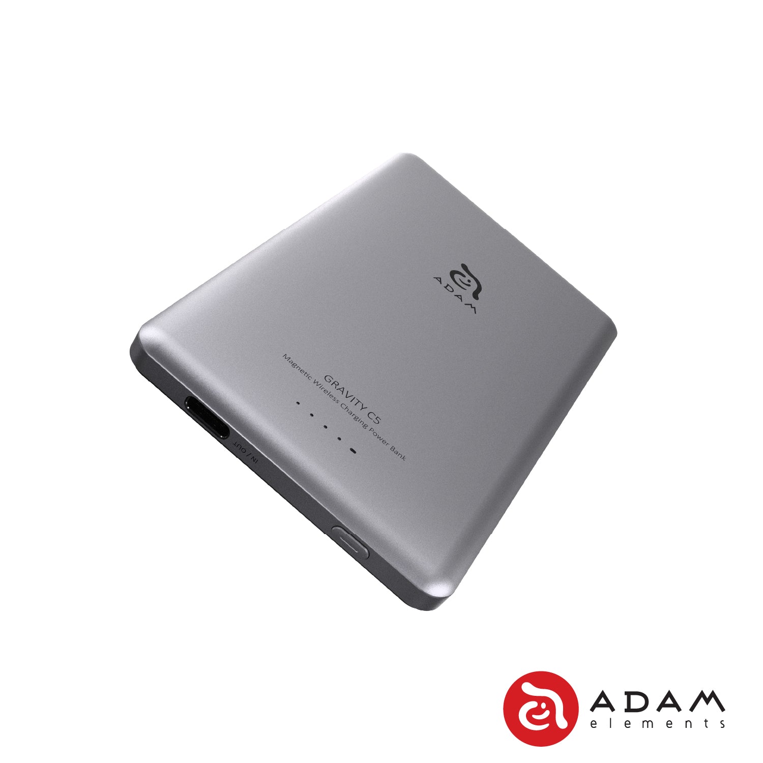 ADAM elements GRAVITY C5 Ultra Slim Magnetic Power Bank - Portable Charger for iPhone, Android, AirPods | Perfect for Travel, Outdoor Adventures & Daily Commute