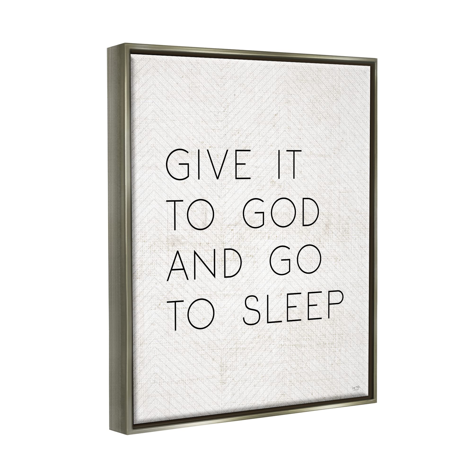 Stupell Industries 'Give it to God and Sleep' Inspirational Christian Wall Art - Faith-Based Bedroom Decor with Floater Frame, Designed by LUX + Me Designs | Perfect for Bedroom, Prayer Room & Spiritual Home Decor