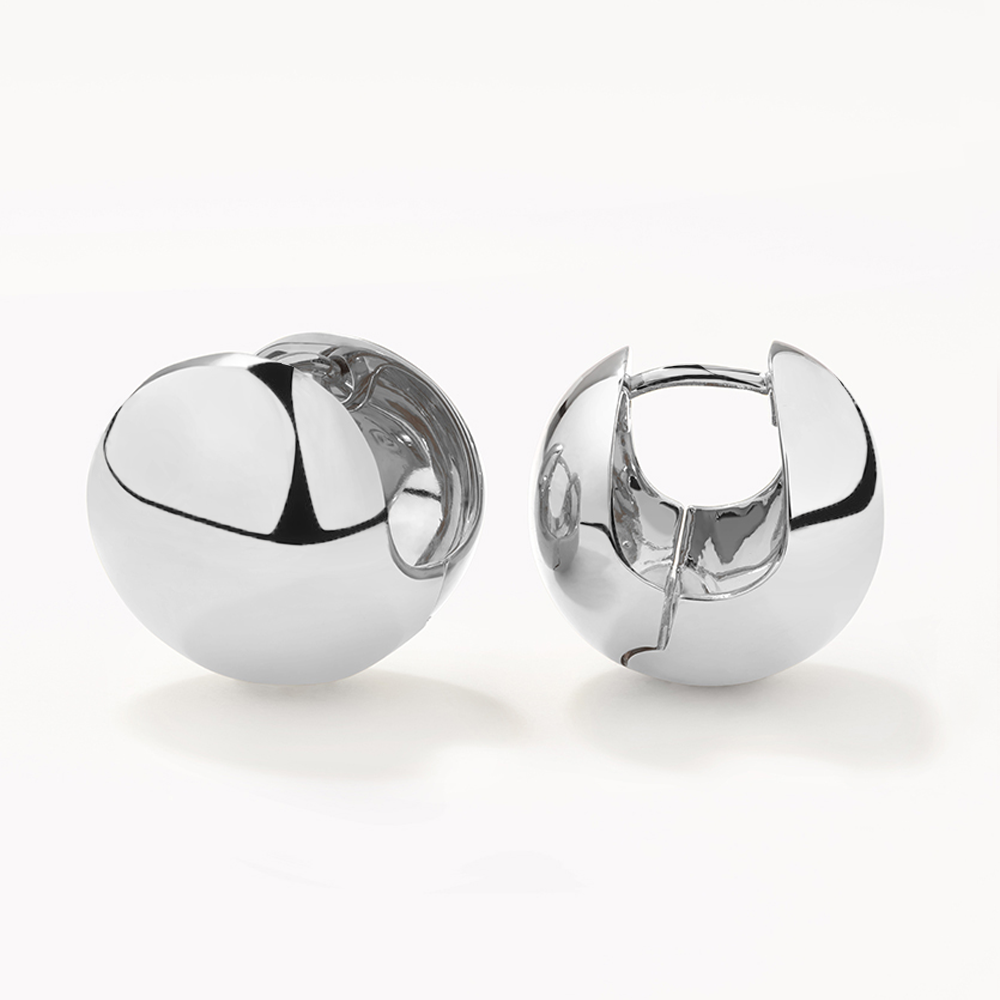 Chunky Ball Huggie Earrings - Sterling Silver Hoop Earrings for Women | Perfect for Everyday Wear, Parties & Gifts