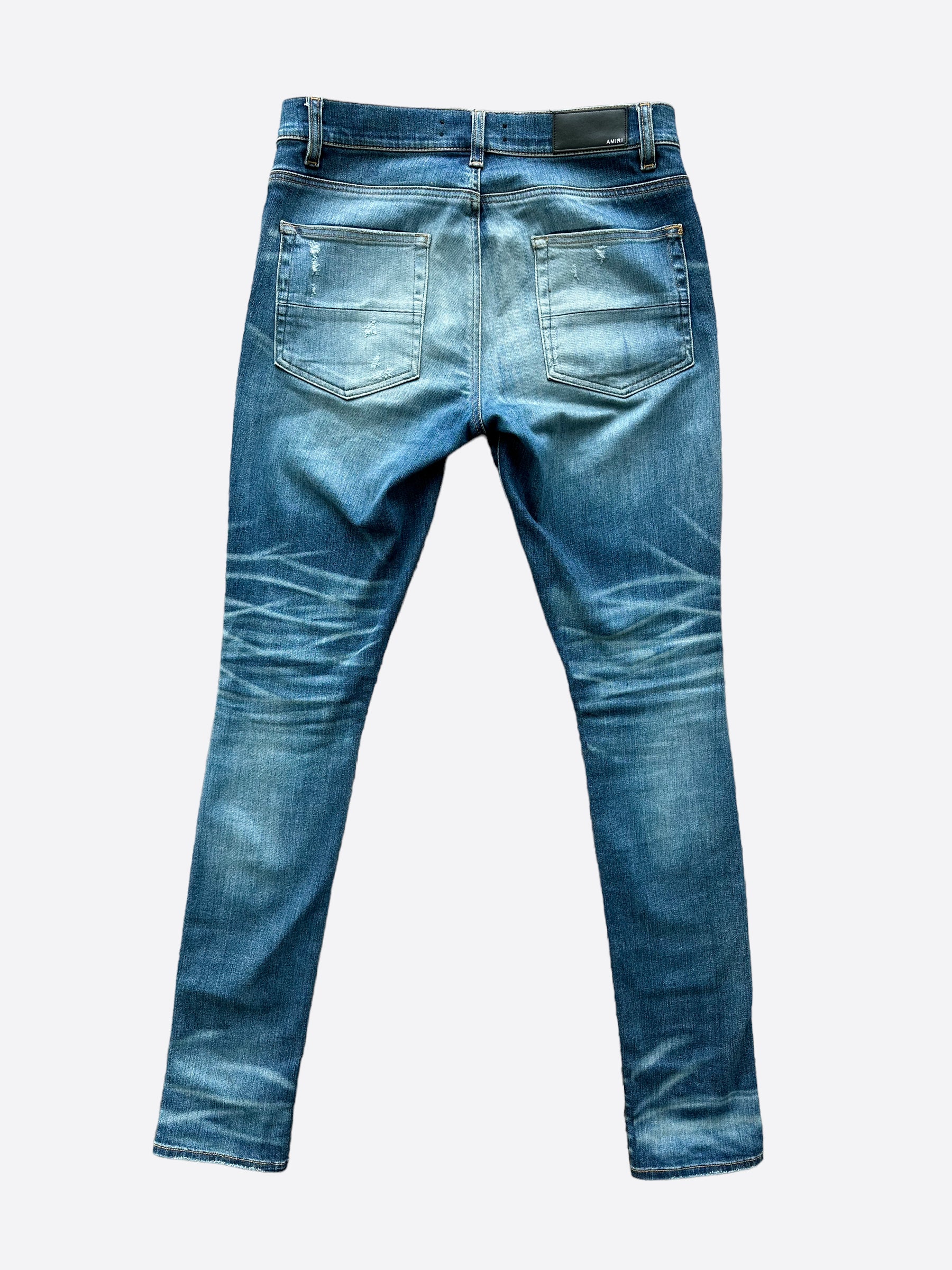 Amiri Blue Stack Skinny Jeans for Men - Slim Fit Stretch Denim Pants | Perfect for Casual Wear, Night Out & Street Style Fashion