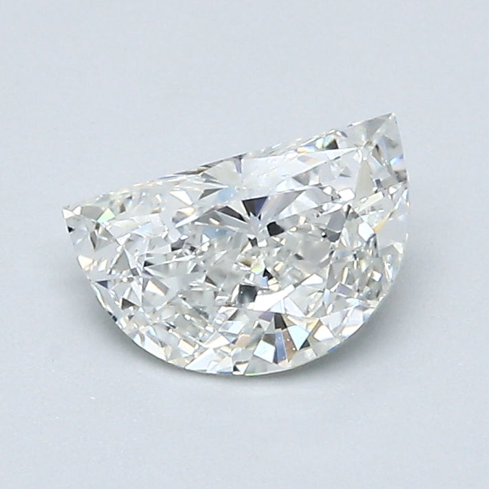 0.71 Carat Half Moon Shape Diamond - H Color SI1 Clarity | Elegant Engagement Ring & Wedding Jewelry for Women