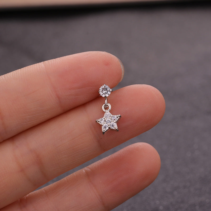 20G Cartilage Heart Dangle Piercings - HSER8598 | Trendy Ear Jewelry for Women, Perfect for Daily Wear & Special Occasions
