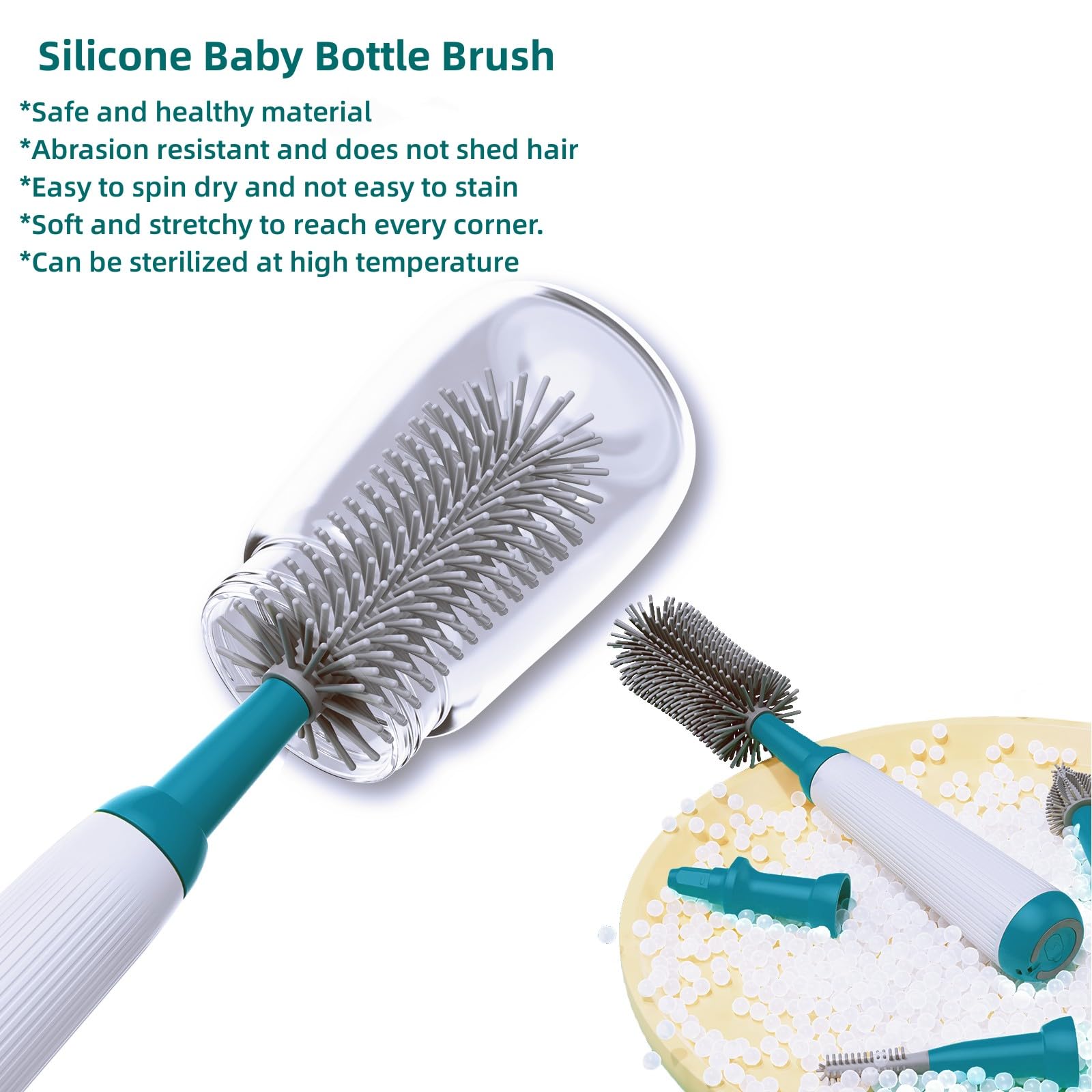 Electric Baby Bottle Cleaner Set - Rechargeable with Silicone Brushes for Easy Cleaning