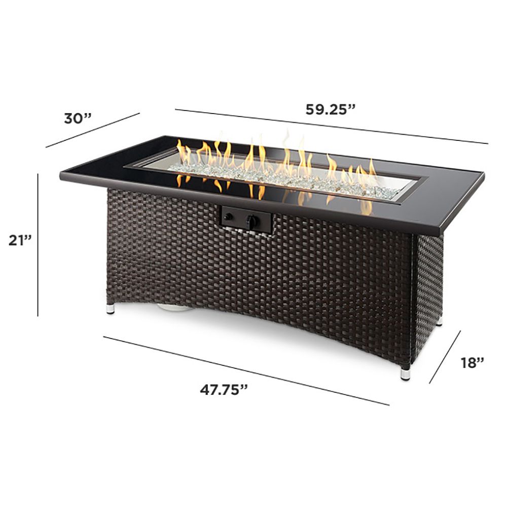 Outdoor GreatRoom Balsam Montego Linear Gas Fire Pit Table - 42