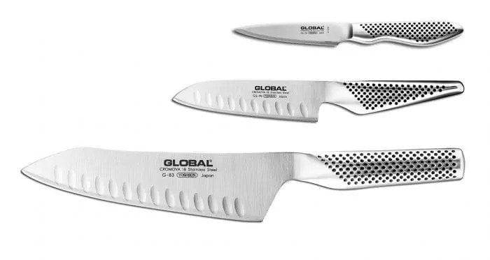 Premium 3-Piece Stainless Steel Knife Set - Chef, Paring & Utility Knives (G 83, GS 90, GS 38) - Perfect for Home Cooking, Camping & Outdoor Adventures