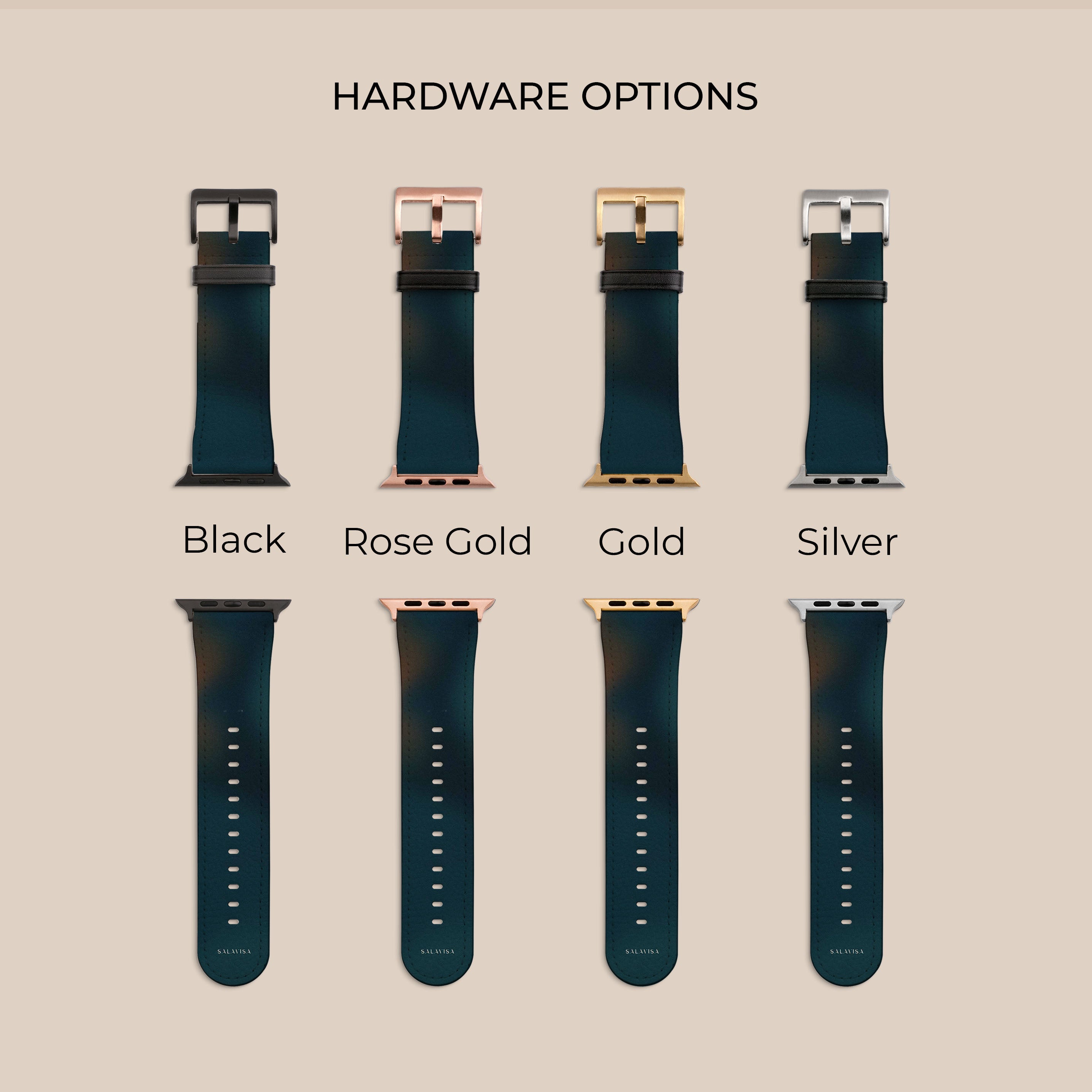 Premium Ember Teal Genuine Leather Apple Watch Band - Compatible with All Apple Watch Series - Stylish & Durable for Workouts, Office & Everyday Wear
