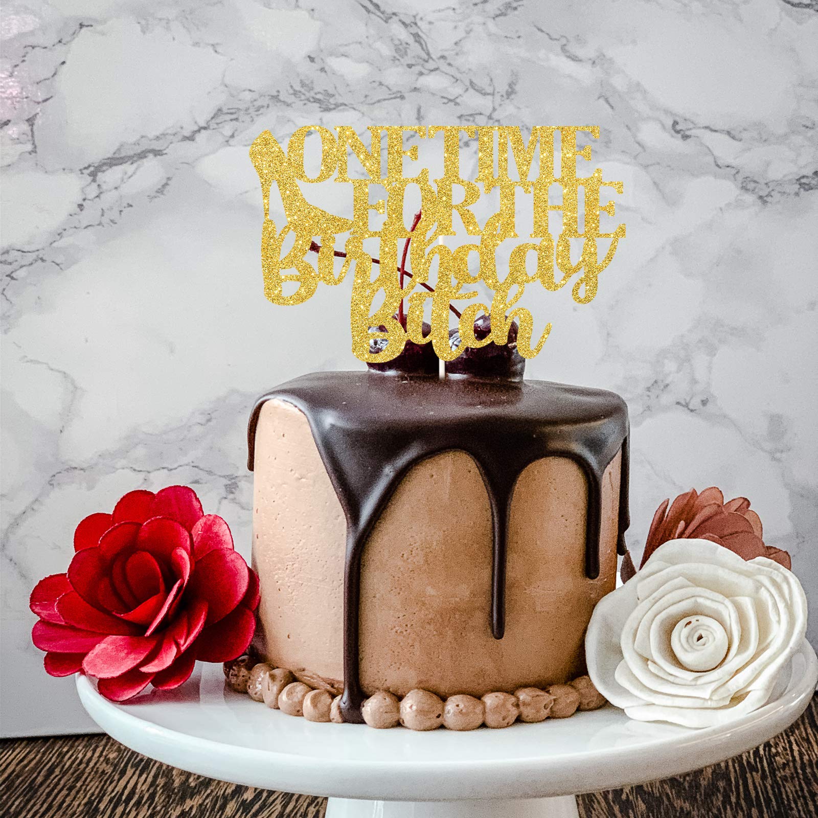 Funny Birthday Bitch Cake Topper - Cheers Happy Birthday or Anniversary Party Decoration - Perfect for Women's Birthday Cakes, Bachelorette Parties & Girls Night Celebrations