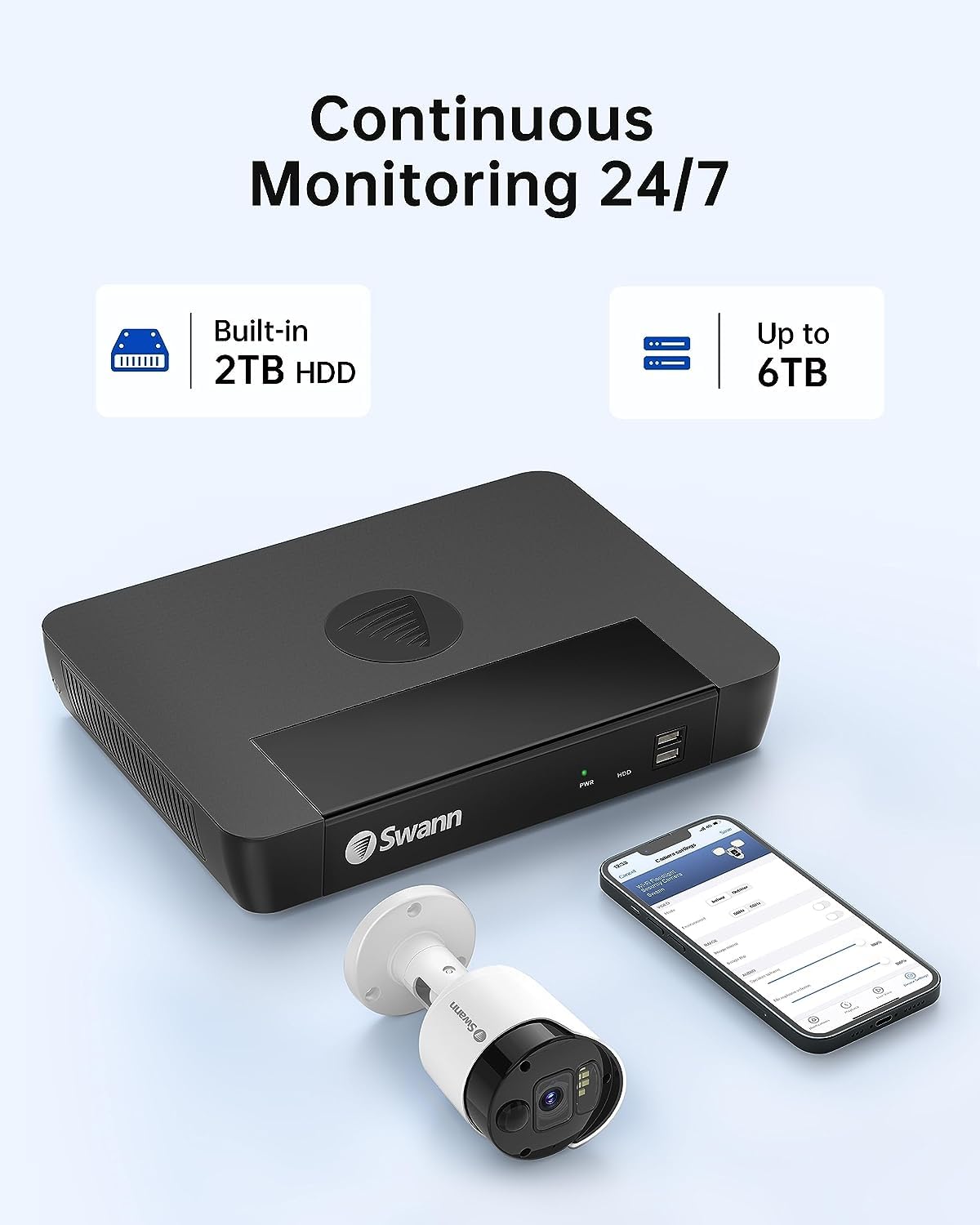 SWANN Master 4K 16-Channel Home Security Camera System with 2TB NVR & 10 PoE IP Outdoor Cameras - Wired Surveillance CCTV with Heat Motion/Vehicle Detection, LED Lights & 24/7 Recording (Model 1676810) - Ideal for Home Protection, Business Security & Property Monitoring