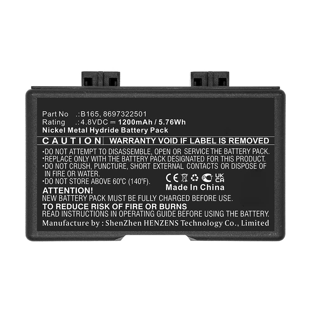 Synergy Digital 2-Way Radio Battery - 1200mAh Ni-MH High Capacity Replacement for AEG Teleport 9S/10 & Bosch B165 Walkie Talkies (4.8V) - Perfect for Construction Sites, Warehouse Operations & Outdoor Adventures