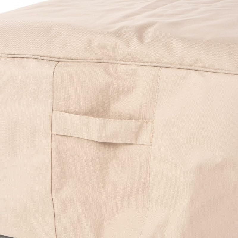 Waterproof Heavy Duty Outdoor Chaise Lounge Cover - Beige Patio Furniture Protector for Sun, Rain & Snow - Perfect for Poolside, Deck, Garden & Backyard Use
