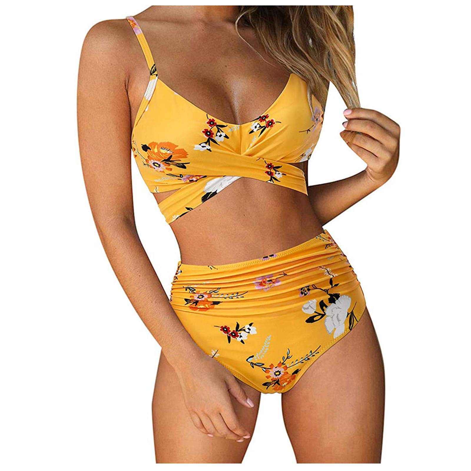FMCHICO Women's Push Up High Waisted Bikini Set - Sexy 2 Piece Swimwear for Beach, Pool & Vacation | Tummy Control Bathing Suit