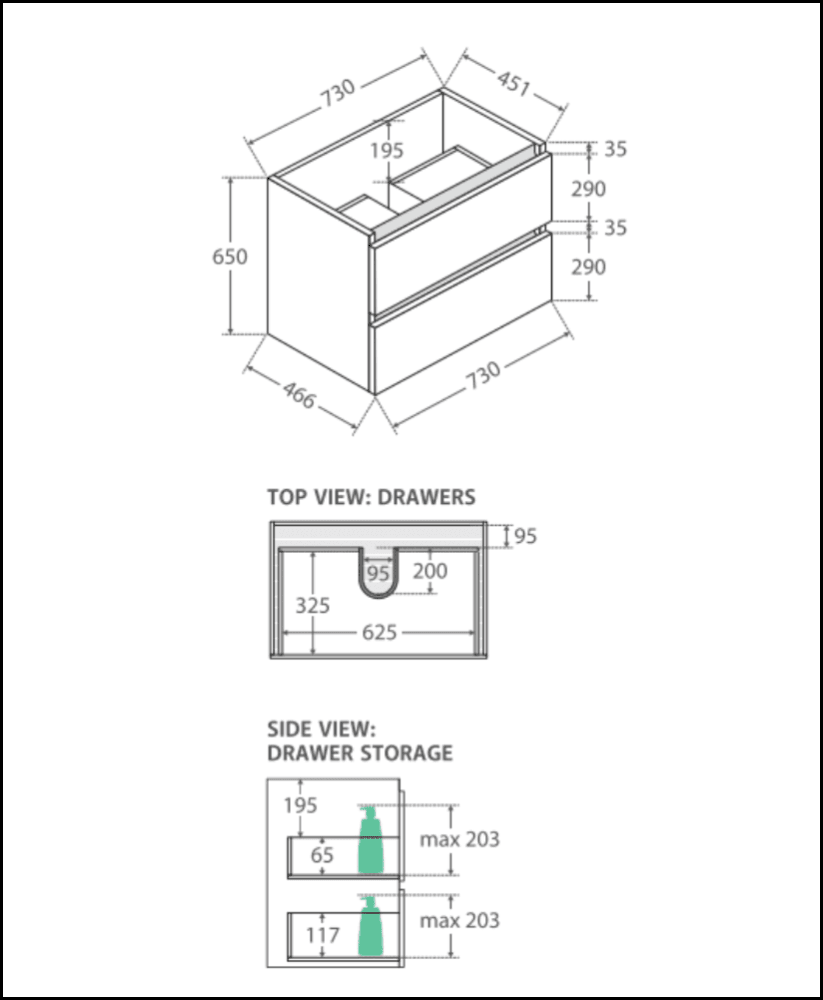 Fienza Quest TCL75Q 30-Inch White Wall-Mounted Bathroom Vanity Unit with Sink - Modern Space-Saving Design for Small Bathrooms & Powder Rooms
