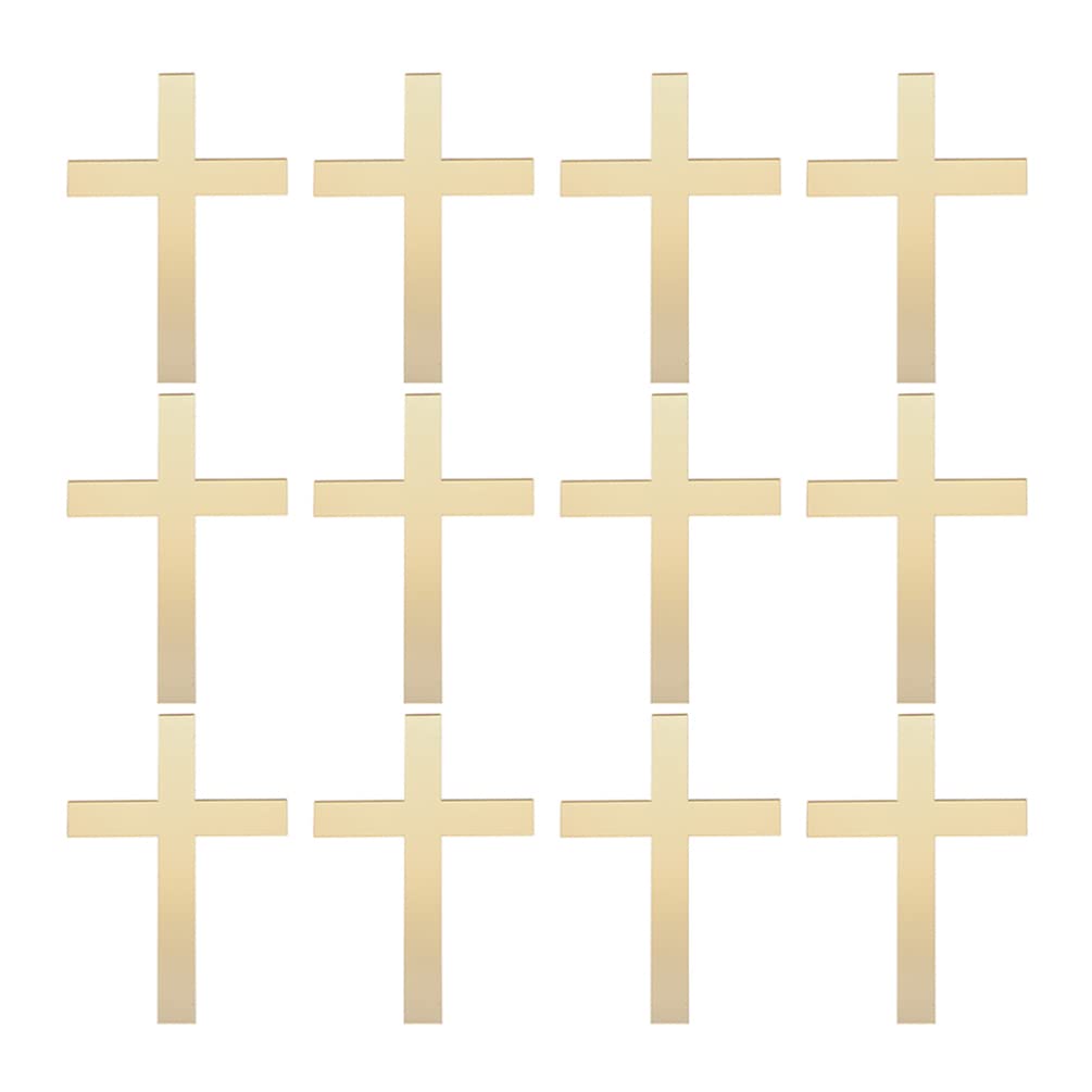 12pcs Acrylic Cross Cake Toppers for First Communion & Baptism - Cross Cupcake Toppers, Cake Decorations for Religious Celebrations, Parties & Church Events
