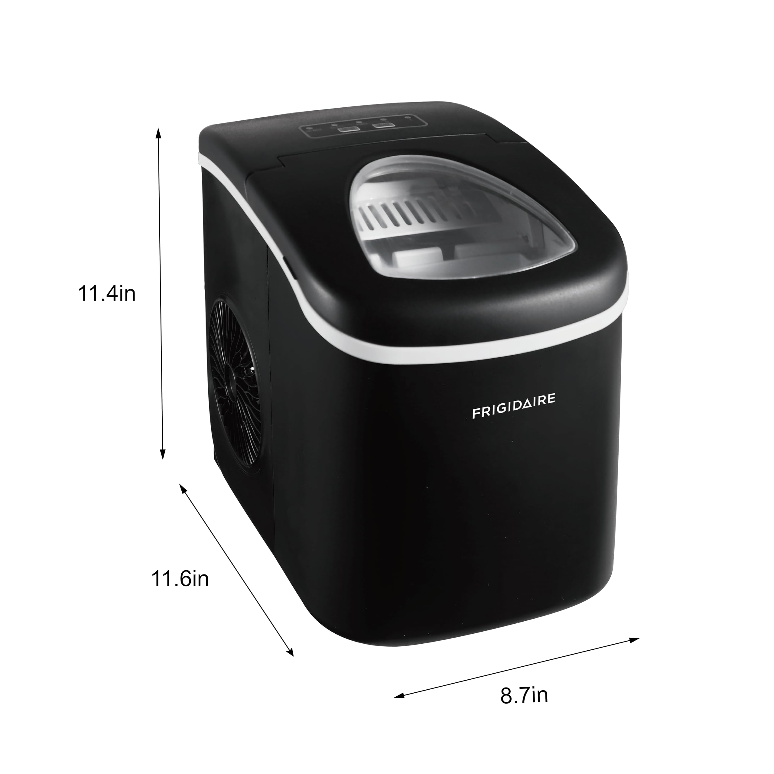 FRIGIDAIRE EFIC128AMZBLK Compact Countertop Ice Maker - 26 lbs Daily Output, Black - Perfect for Home, Office, and Small Business Use