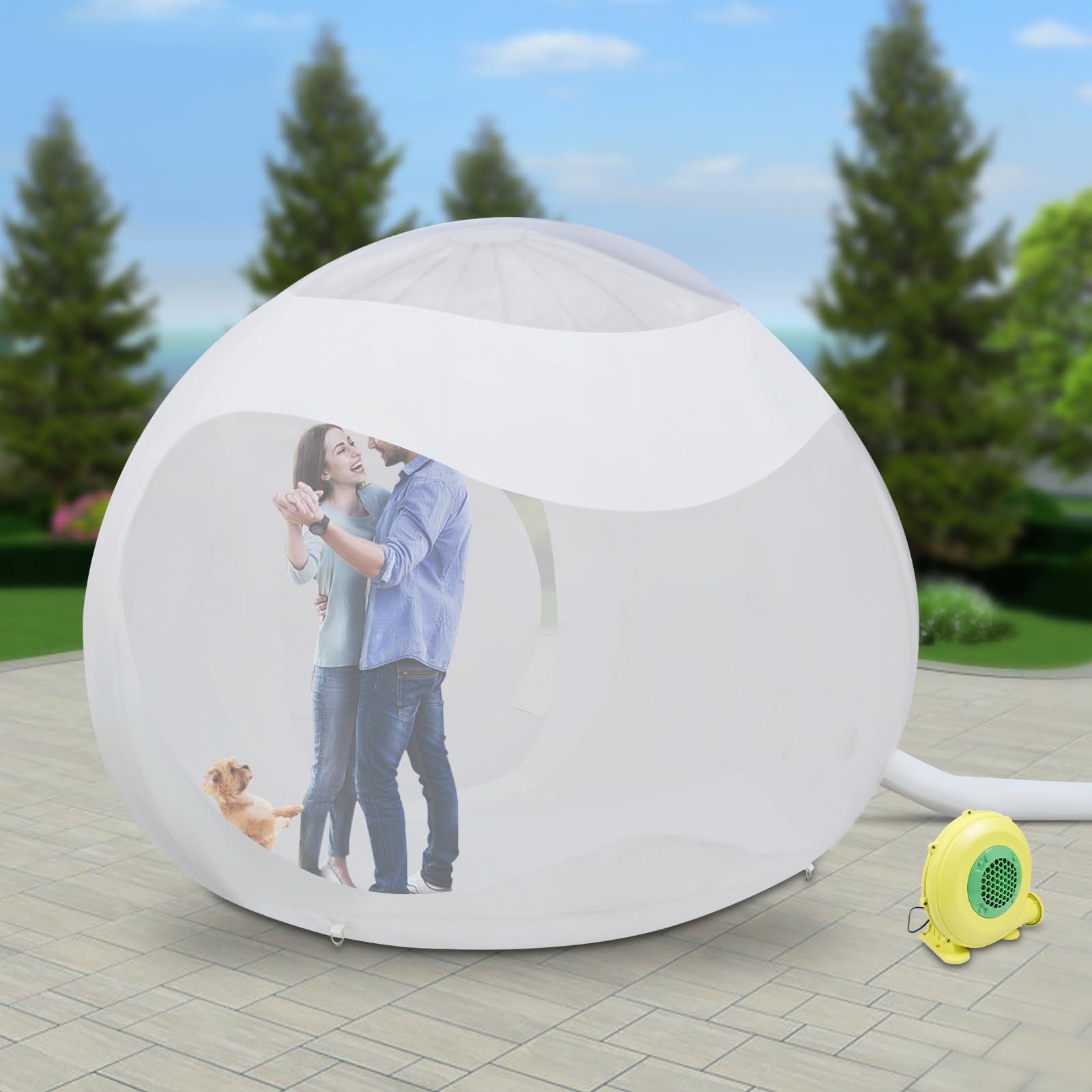Inflatable Bubble Tent for Camping - Clear PVC Transparent Balloon House for 3-5 People with Blower | Outdoor Garden Party, Stargazing & Backyard Glamping Shelter