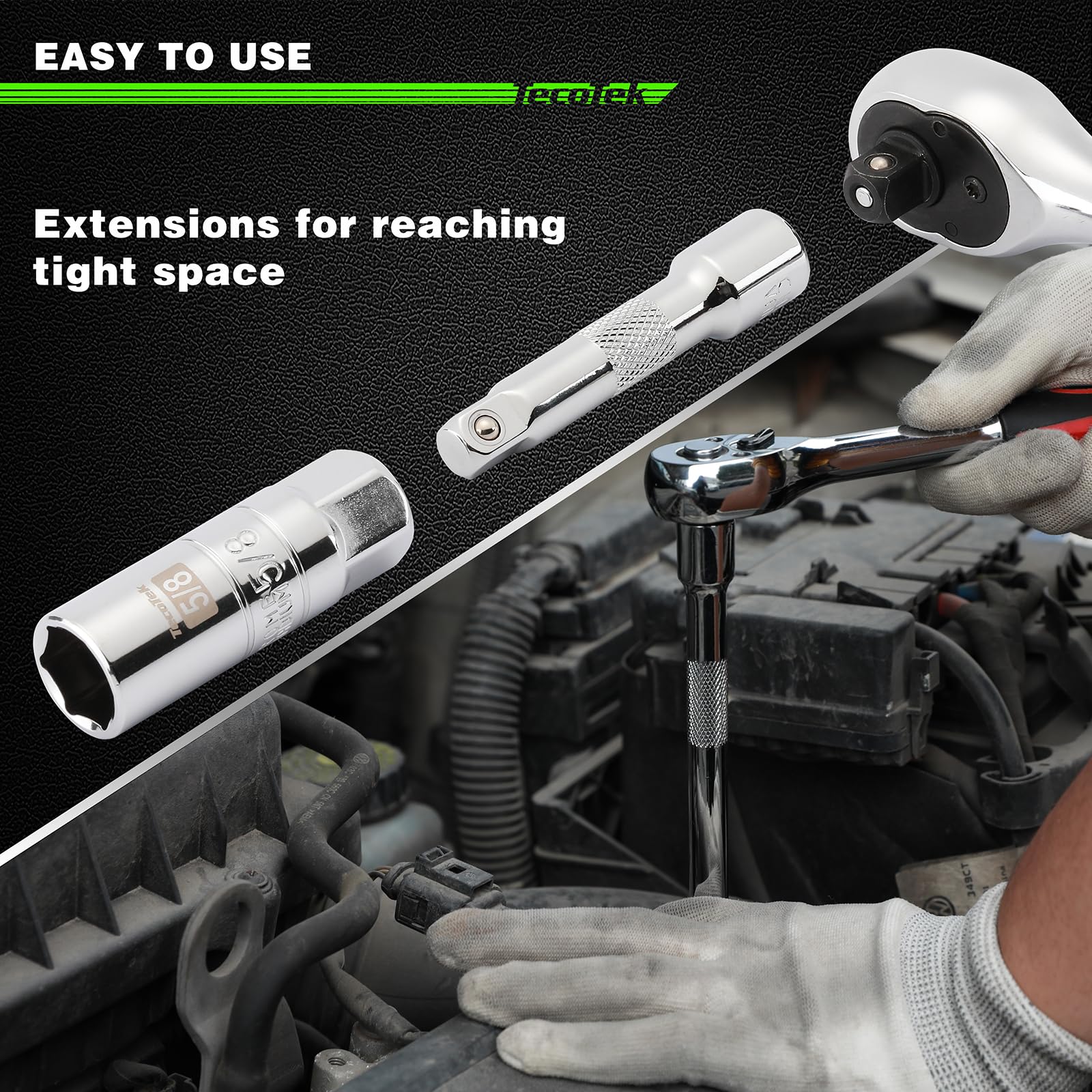 11-Piece Spark Plug Socket Set with 3/8