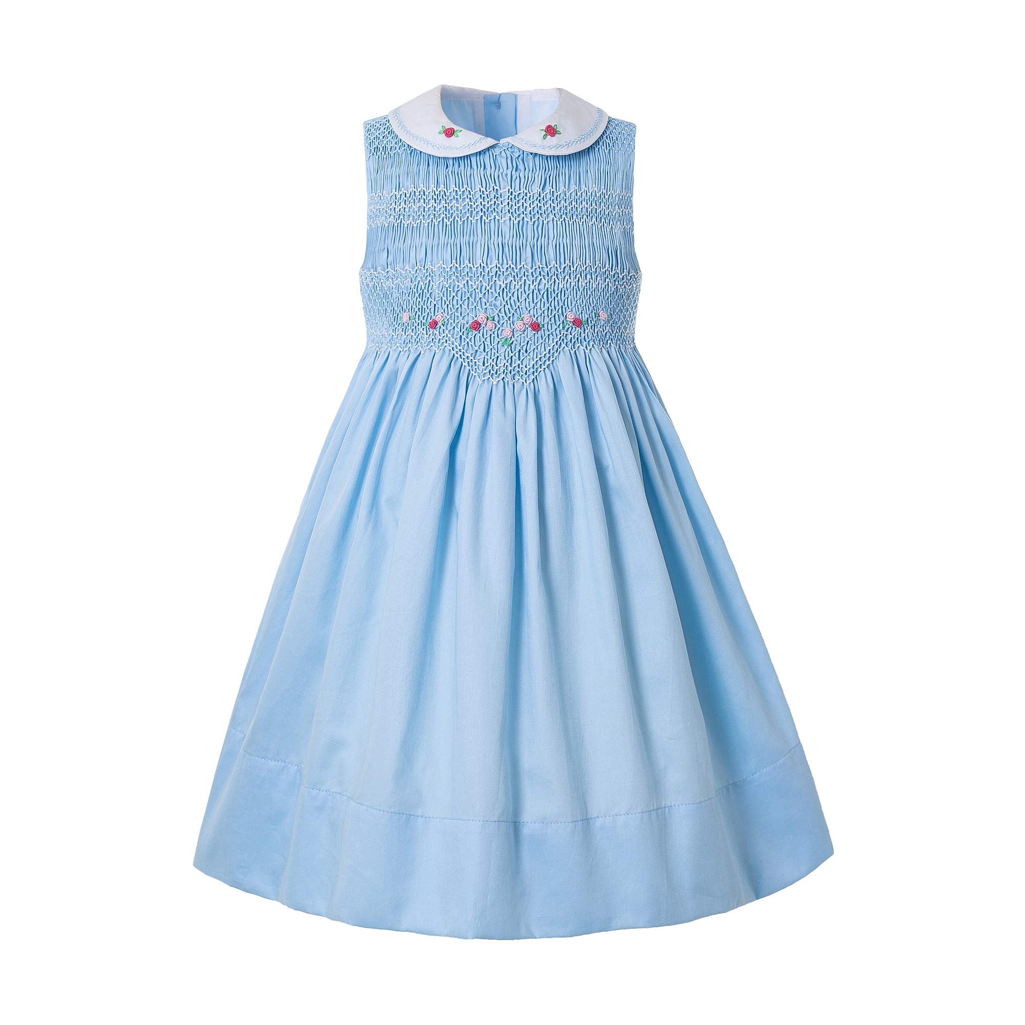 Pettigirl Girls Floral Smocked Dress with Embroidery - Summer Party & Easter Outfit for Toddler Girls