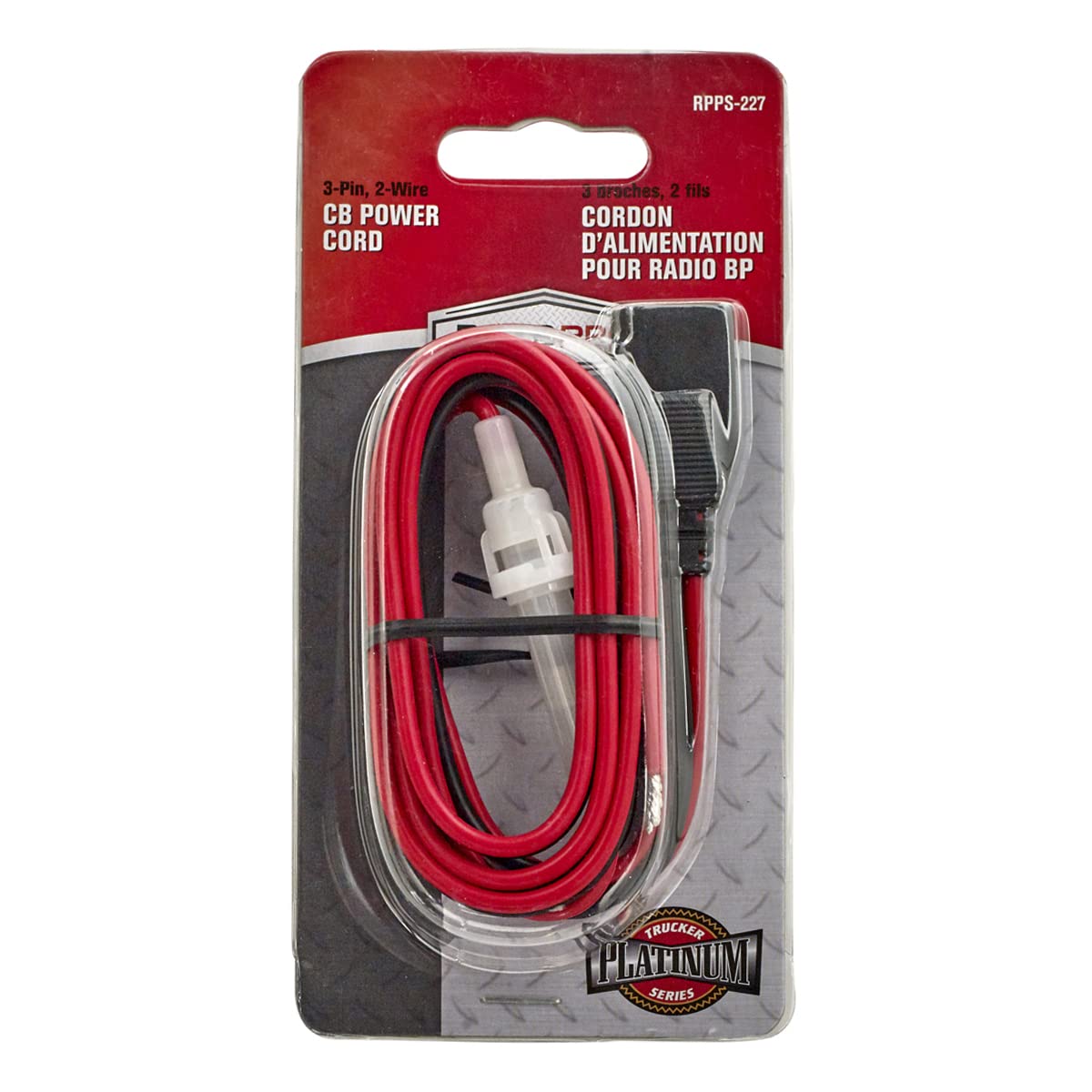 RoadPro RPPS-227 3 Pin 2 Wire CB Radio Fused Power Cable - Red | Heavy Duty Power Supply for Truckers & Off-Road Vehicles | Perfect for Long Haul Travel & Emergency Communication