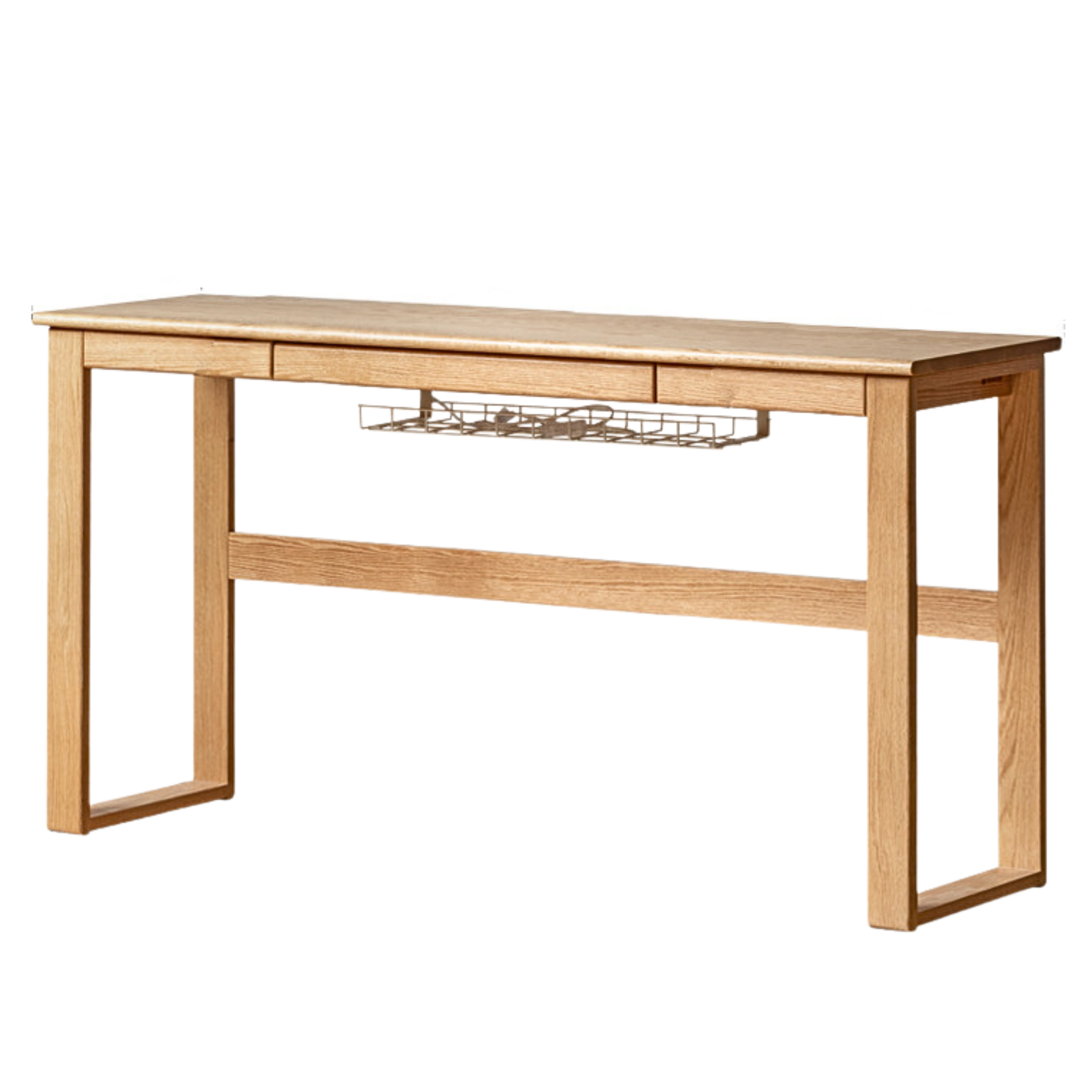 Solid Oak and Poplar Wood Office Desk - Long Executive Workstation for Home & Office - Perfect for Remote Work, Study, and Professional Workspaces