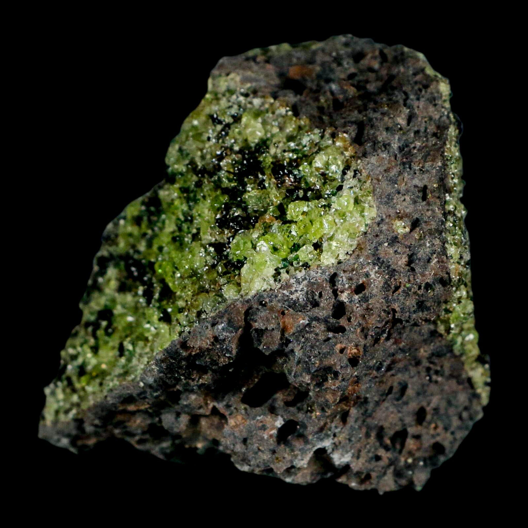 Natural Emerald Peridot & Chromium Crystals on Volcanic Rock Specimen from Gila, AZ | Rare Mineral Collection for Home Decor, Jewelry Making & Geology Enthusiasts