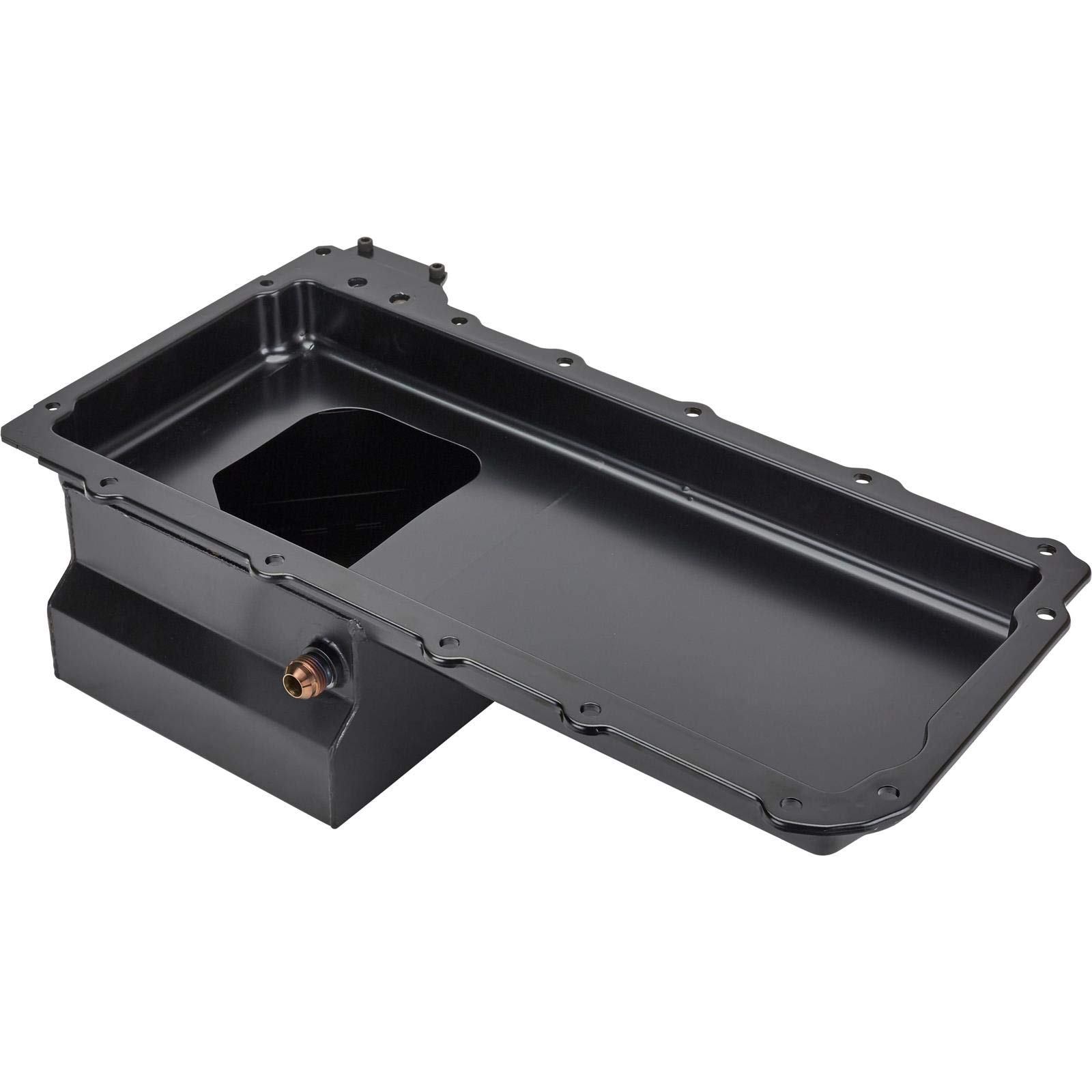 Low Profile TH LS Swap Oil Pan with AN 10 Drain & OEM Filter - Compatible with GM LS Engines for Performance Upgrades & Custom Builds