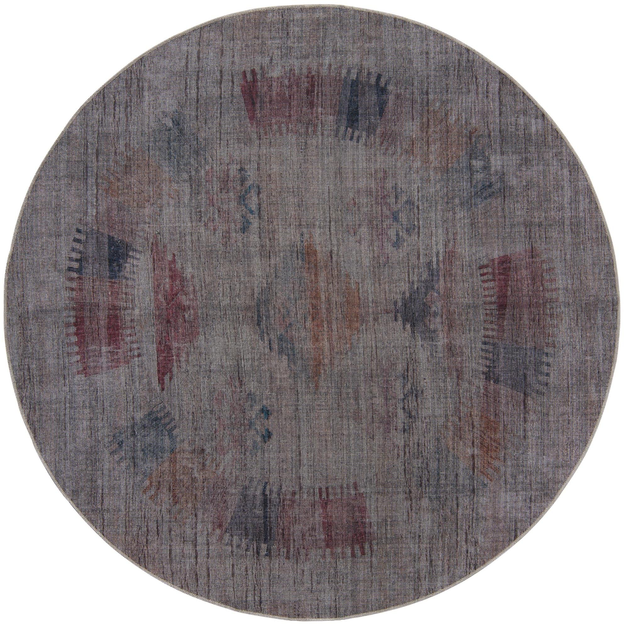 Washable 8 Ft Round Flatweave Rug - Sandy Ivory Indoor Area Rug for Kitchen & Dining Room | Sisu Collection by Rugs.com | Spill-Resistant & Pet-Friendly Floor Mat for High Traffic Areas