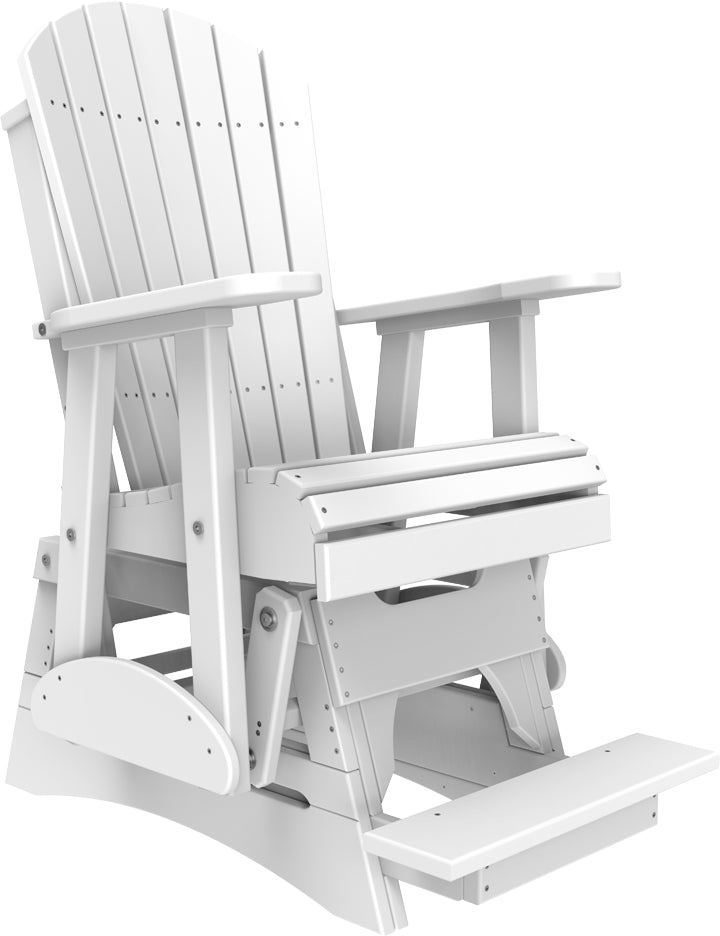 LuxCraft 2-Foot Adirondack Balcony Glider Chair - Outdoor Patio Rocking Chair for Small Spaces, Porch, Deck & Garden Relaxation