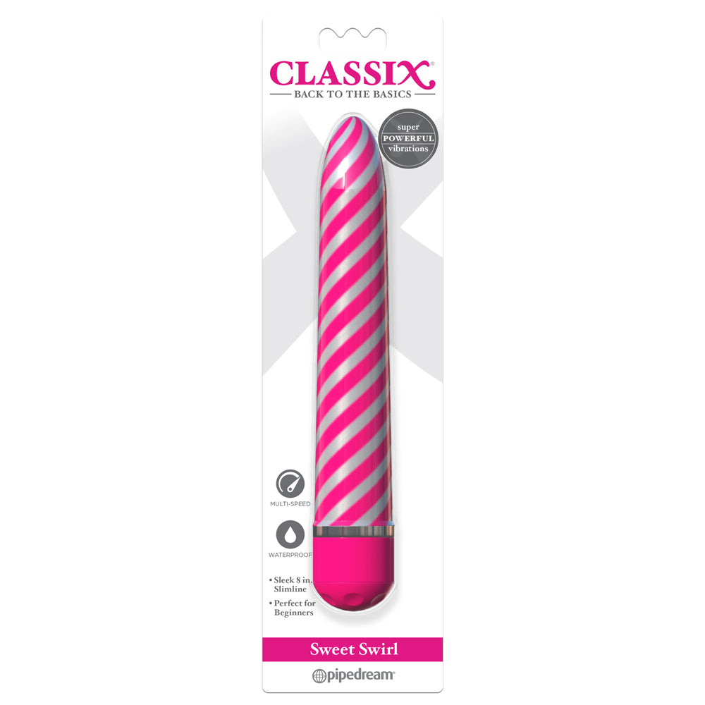 Classix Sweet Swirl 8-Speed Rechargeable Vibrator for Women - Powerful G-Spot & Clitoral Stimulation - Waterproof Adult Toy for Couples & Solo Play