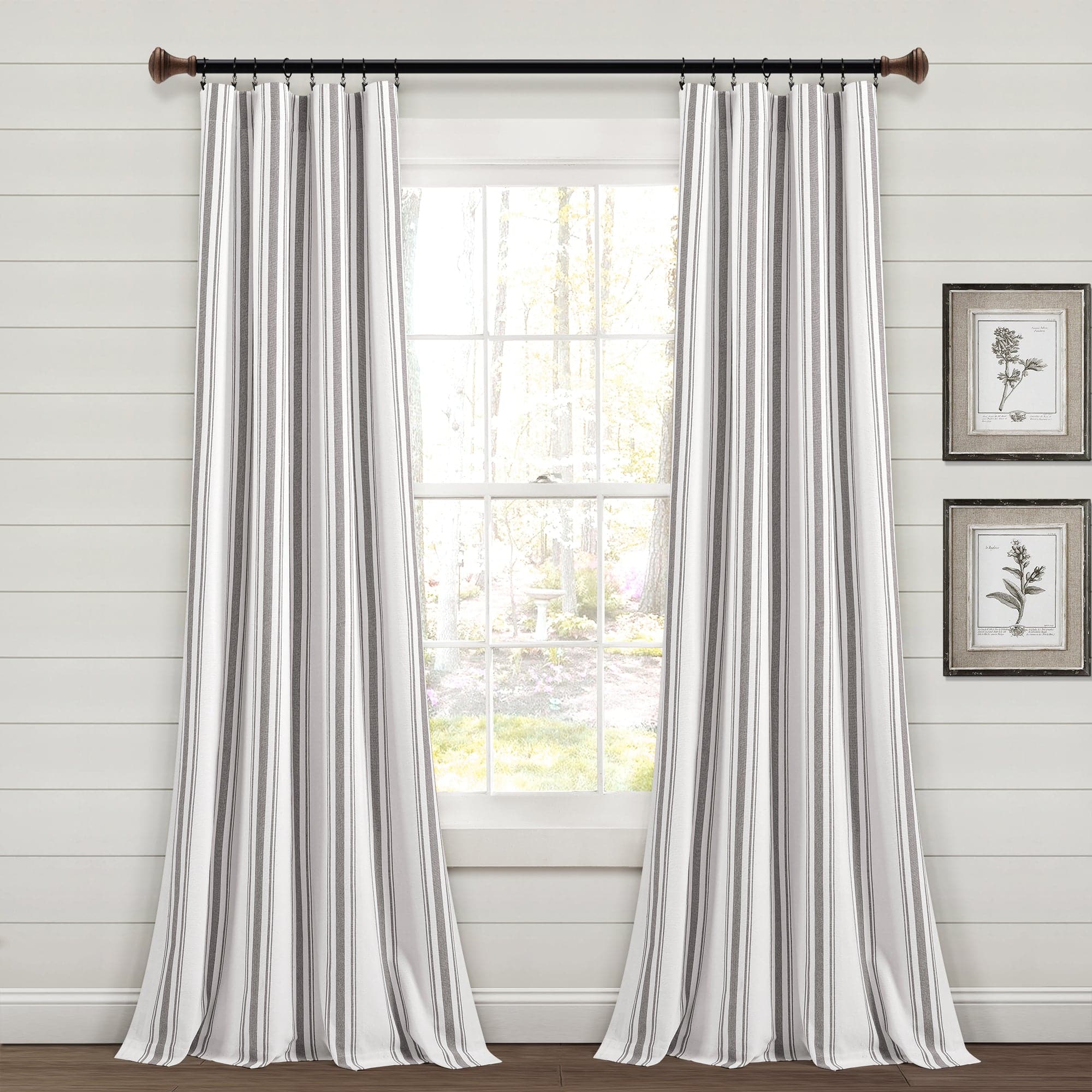 Farmhouse Stripe Yarn-Dyed Recycled Cotton Blend Window Curtain Panel Set - Blackout Thermal Insulated Drapes for Living Room, Bedroom & Nursery (2 Panels, 52x84 Inch) - Perfect for Rustic, Modern & Farmhouse Home Decor