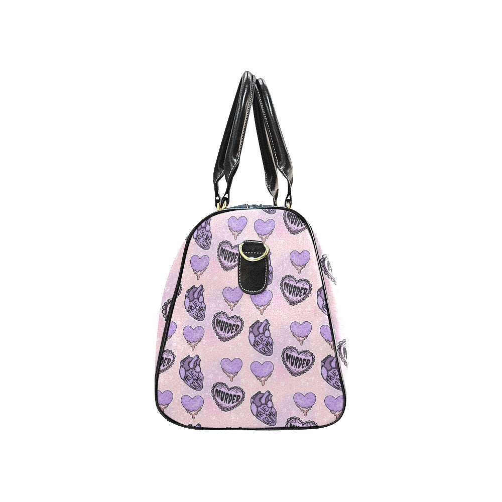 Gothic Candy Hearts Large Travel Bag - Stylish Durable Carry-On for Women & Men | Perfect for Airplane, Road Trips & Weekend Getaways