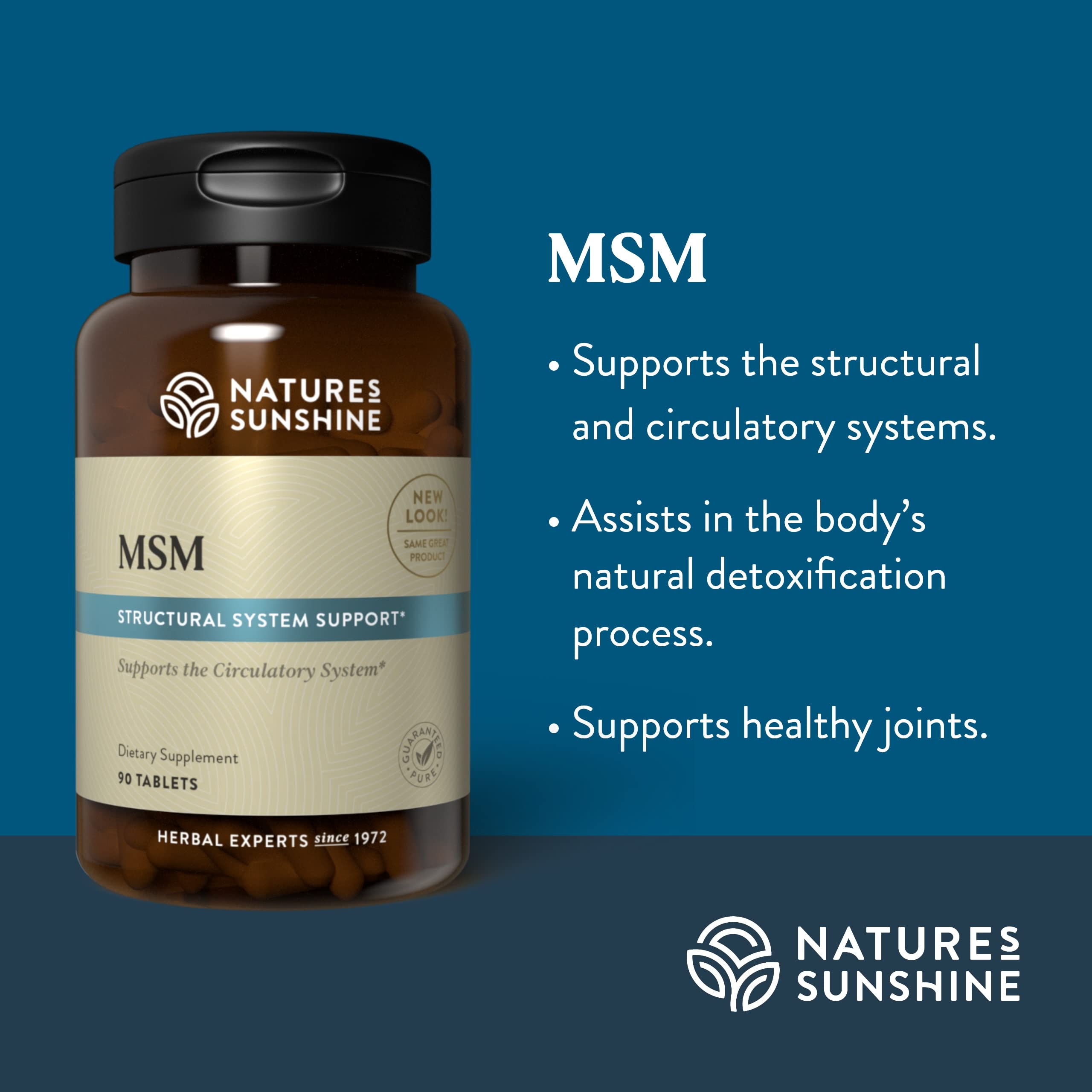 Nature's Sunshine MSM 90 Tablets - Premium Joint & Muscle Support Supplement for Pain Relief & Recovery | Supports Healthy Skin, Hair & Nails | Ideal for Athletes, Fitness Enthusiasts & Active Lifestyles