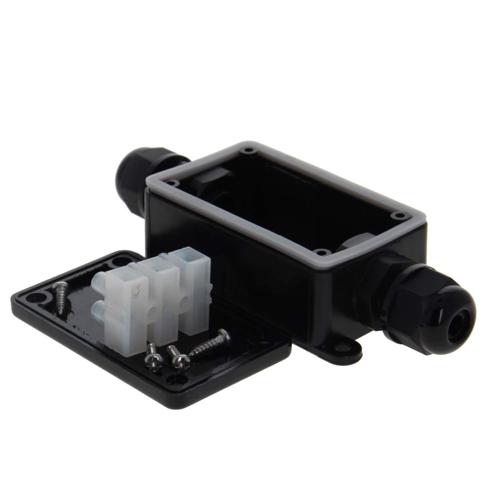 Waterproof IP66 Outdoor Electrical Junction Box - 2 Way Plug Line Power Cord Enclosure for Underground & External Wiring (White) - Ideal for Garden, Patio & Outdoor Lighting Installations