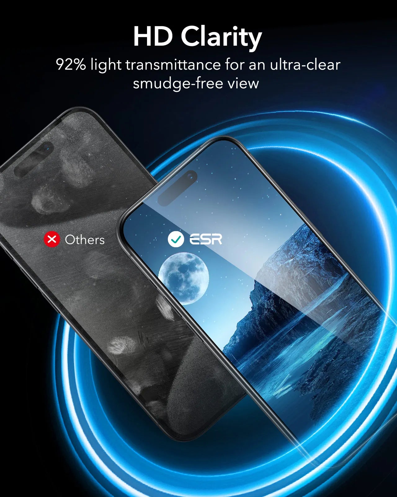 ESR iPhone 16 Pro HD Tempered Glass Screen Protector - 9H Hardness, Anti-Scratch, Bubble-Free - Perfect for Everyday Use, Gaming & Outdoor Activities