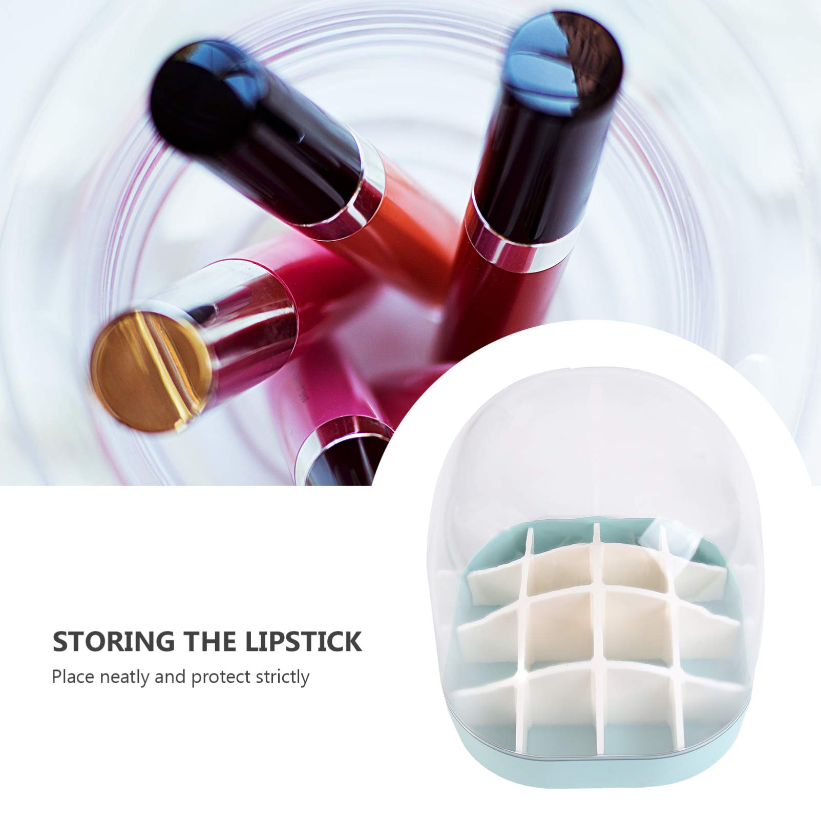 1pc Clear Transparent Lipstick Storage Box - 9 Grid Cosmetic Organizer Case for Makeup, Lipsticks & Cosmetics - Perfect for Vanity, Travel & Bathroom Organization