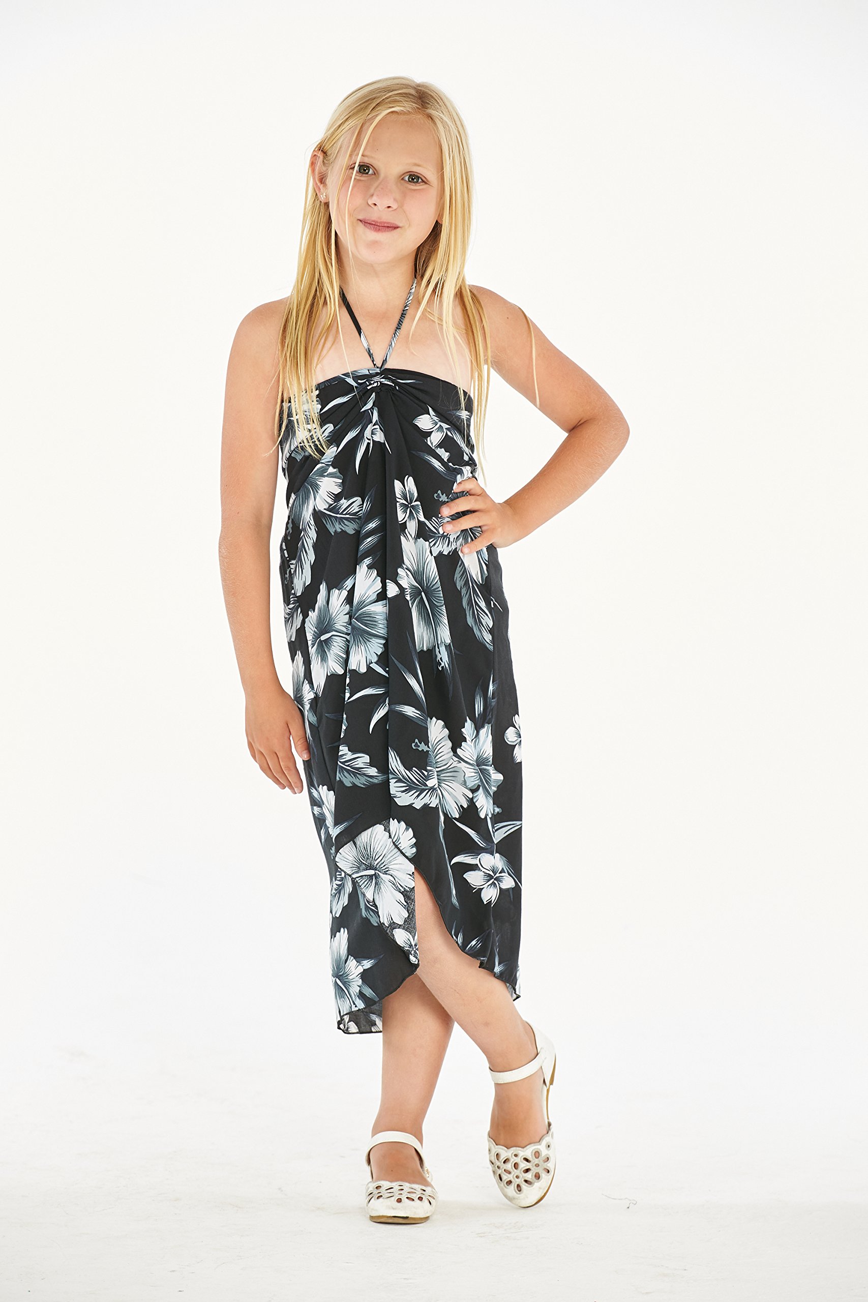 Hawaiian Luau Outfits for Family - Matching Aloha Shirts & Dresses in Midnight Bloom Floral Print | Perfect for Beach Vacations, Summer Parties & Tropical Themed Events