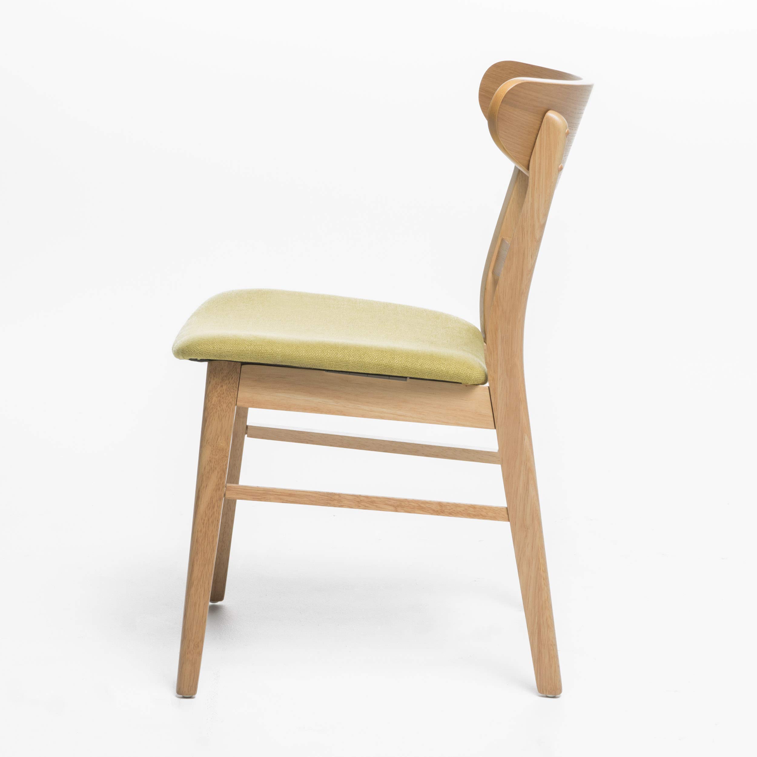 Christopher Knight Home Idalia Dining Chairs Set of 2 - Green Tea & Oak Finish - Modern Kitchen Dining Room Furniture for Home & Restaurant Use