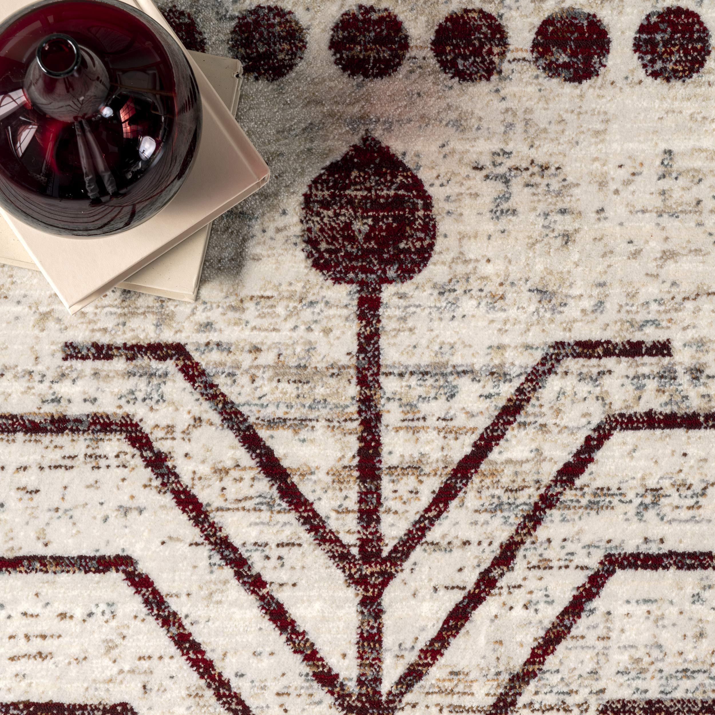 nuLOOM Fringed Performance Indoor Area Rug 5' x 8' - Power Loomed, Easy to Clean, Durable & Non-Shedding - Lisa Beige - Perfect for Living Room, Bedroom & Office Decor