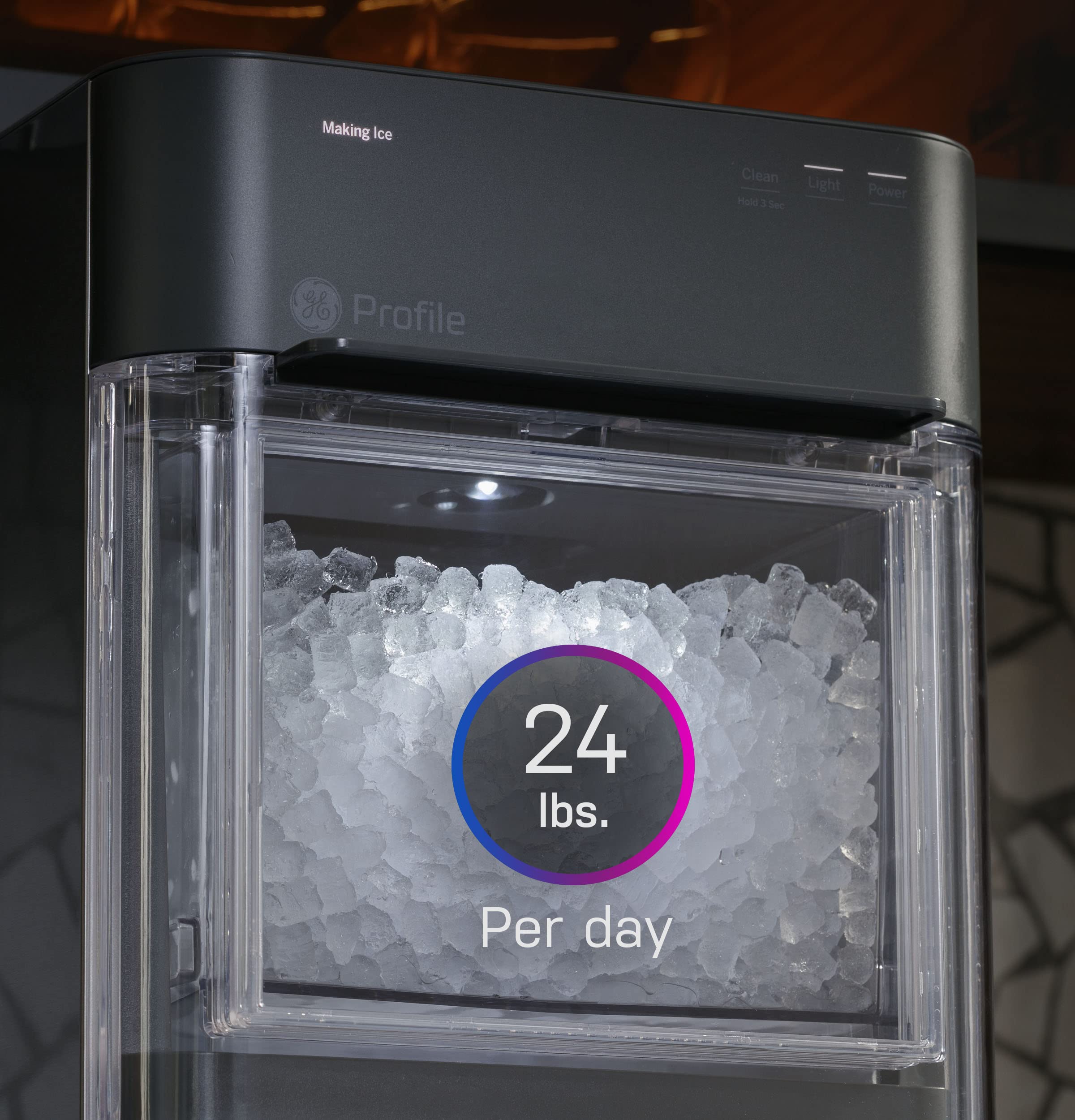 GE Profile Opal 2.0 Countertop Nugget Ice Maker with Side Tank & WiFi - Smart Home Kitchen Appliance - Stainless Steel (Renewed) - Perfect for Cocktails, Sodas & Home Entertaining