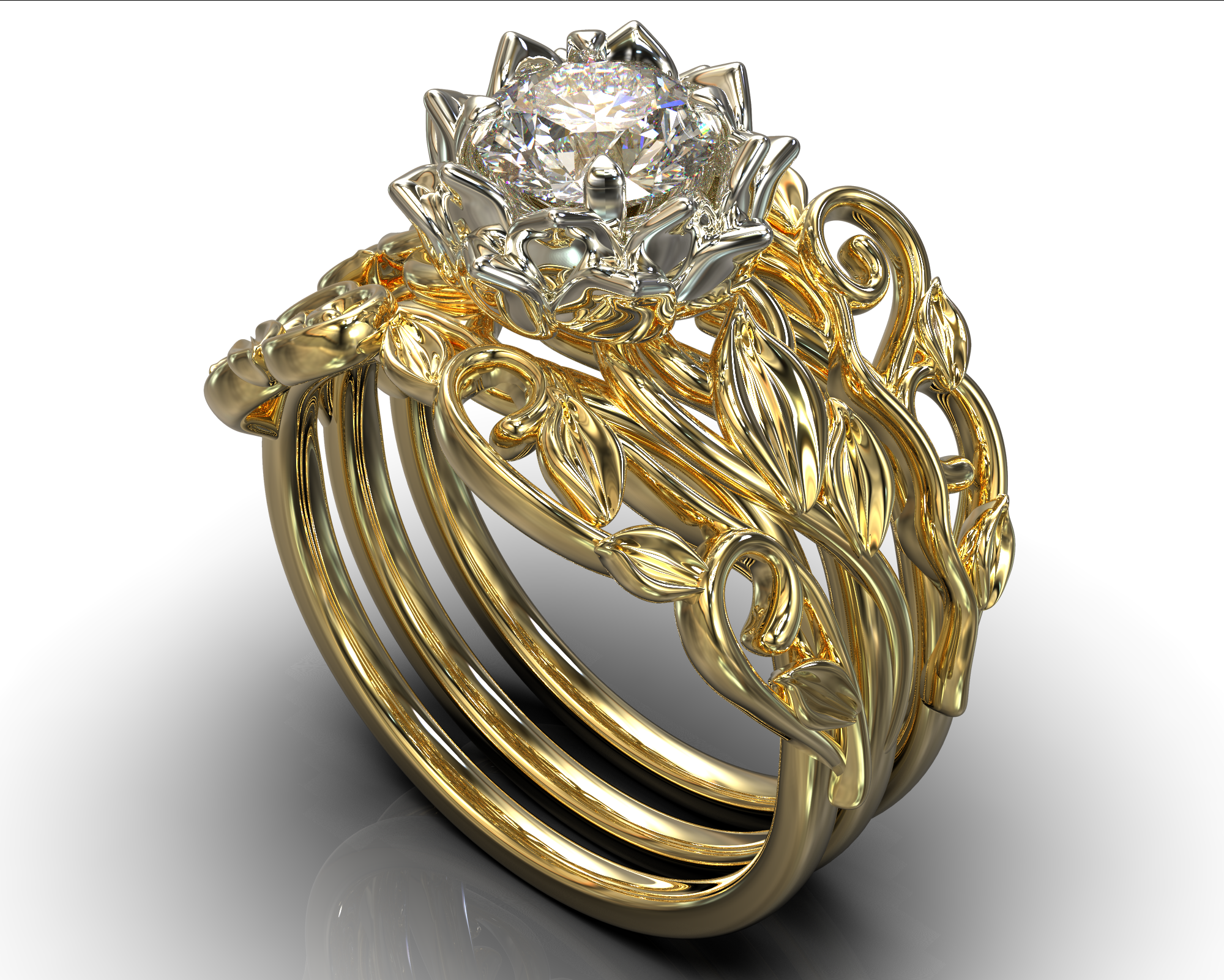 Luxury Moissanite Flower Wedding Ring Set for Women - Elegant Bridal Jewelry for Engagement, Anniversary & Special Occasions
