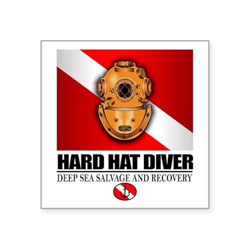 White - Hard Hat Diver Sticker