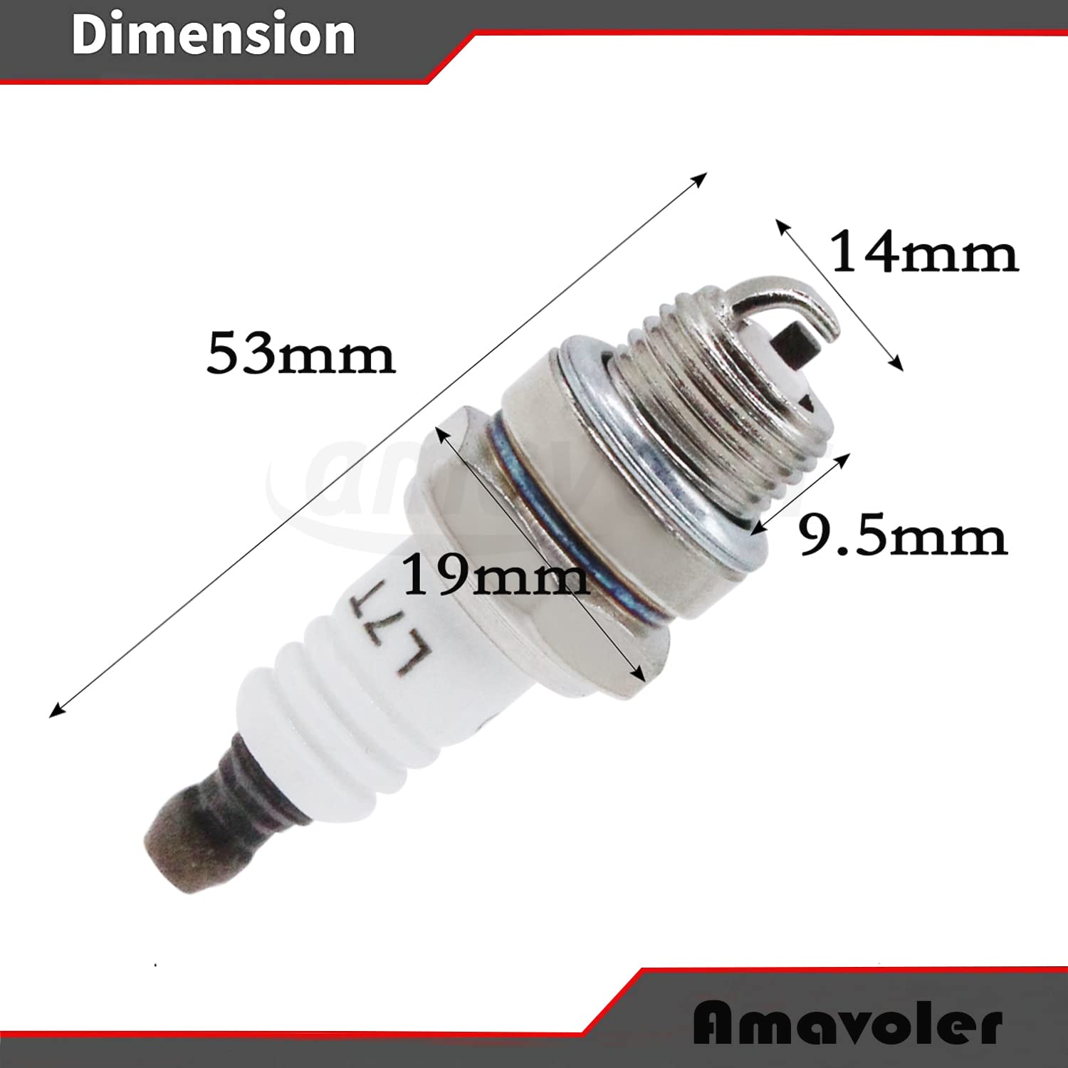 High-Performance Spark Plug L7T for 2-Stroke 33cc-49cc Engines - Compatible with ATV, Mini Pocket Bike, Quad Scooter, Chainsaw, Trimmer, Brushcutter, Strimmer, Lawn Mower - Fits BM6A, Echo, Wacker, Kawasaki (1 Pack) - Ideal for Small Engine Maintenance & Power Tool Repair