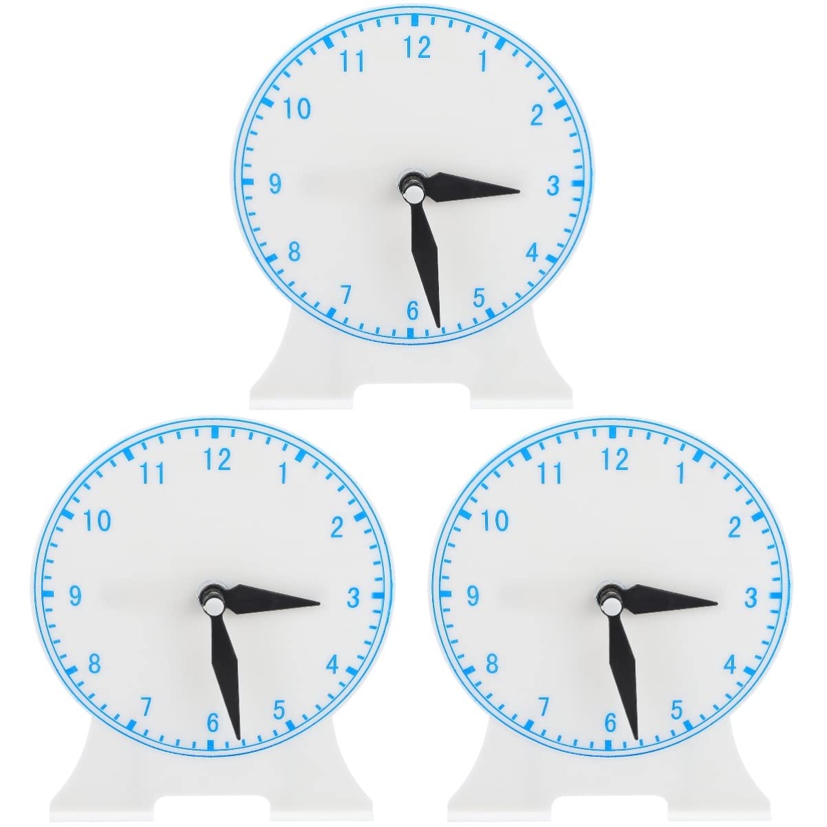 Baluue 3-Piece Educational Clock Set - Time Teaching Toys for Kids, Learning Clock with Movable Hands, Classroom Teaching Aids, Student Developmental Puzzle Brain Toy for Home & School Use | Perfect for Math Lessons, Homeschooling, and Early Childhood Education