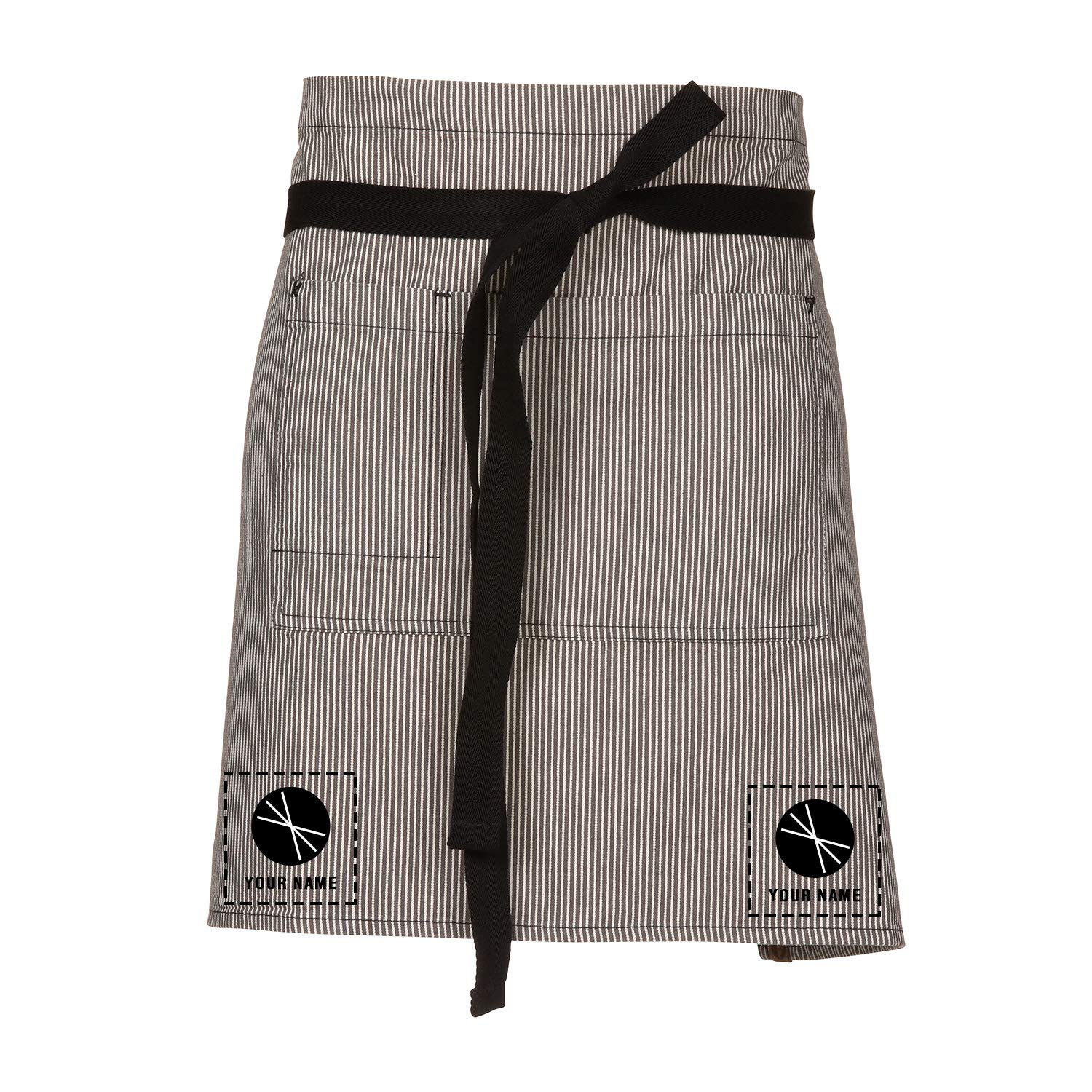Chef Works Custom Unisex Portland Half Bistro Apron - Adjustable Waist & Pockets - Perfect for Cooking, Baking, BBQ & Restaurant Use