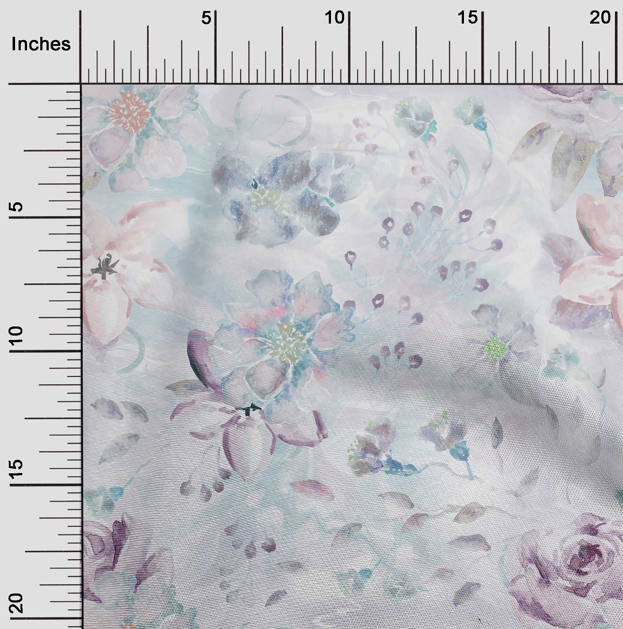 oneOone Cotton Poplin Twill Blush Pink Floral Print Fabric by The Yard - 56 Inch Wide Dress Material for DIY Clothing, Home Decor & Craft Projects